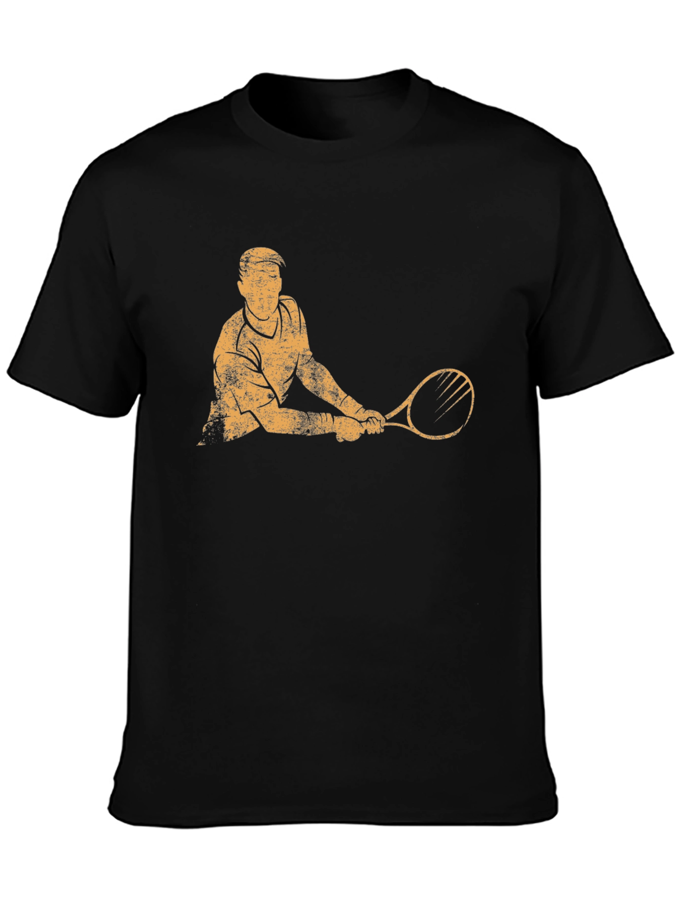 Tennis Player Graphic T-Shirt - Black