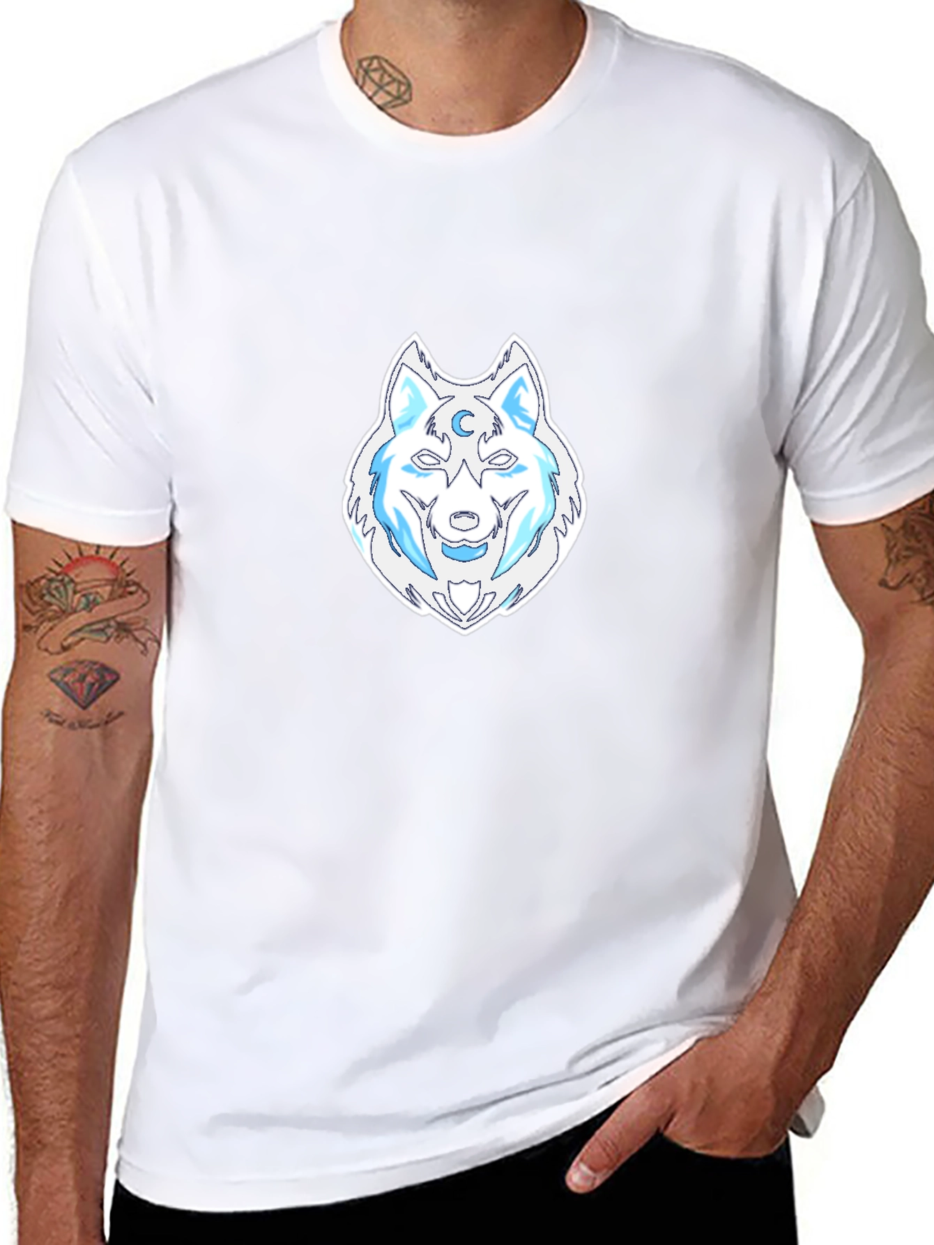 Wolf Moon Graphic Tee - Black Cotton T-Shirt