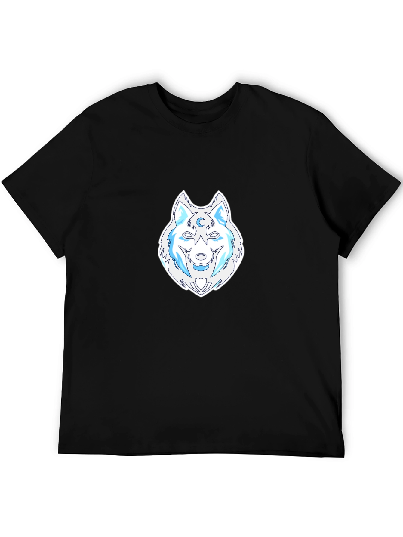 Wolf Moon Graphic Tee - Black Cotton T-Shirt