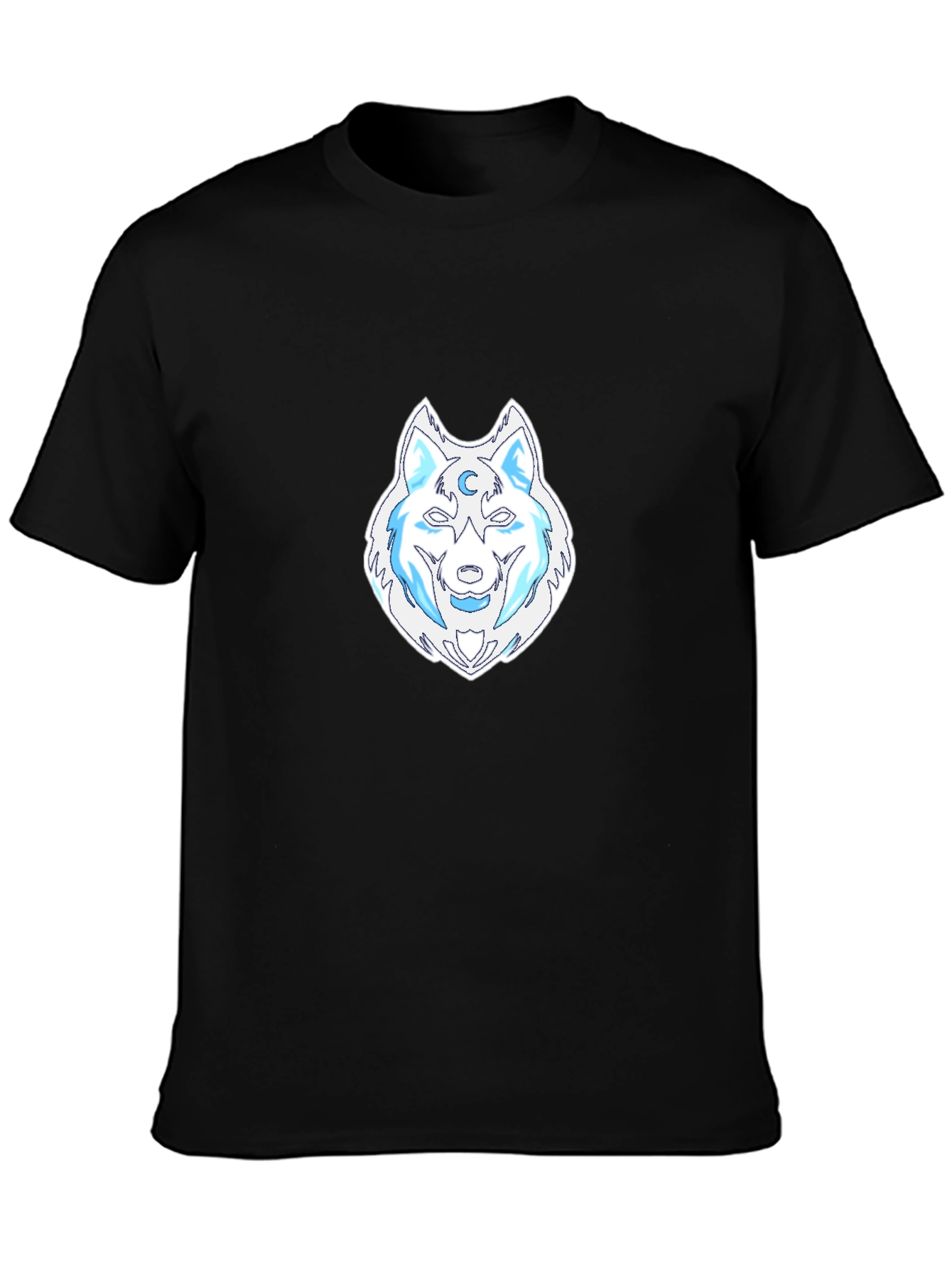 Wolf Moon Graphic Tee - Black Cotton T-Shirt