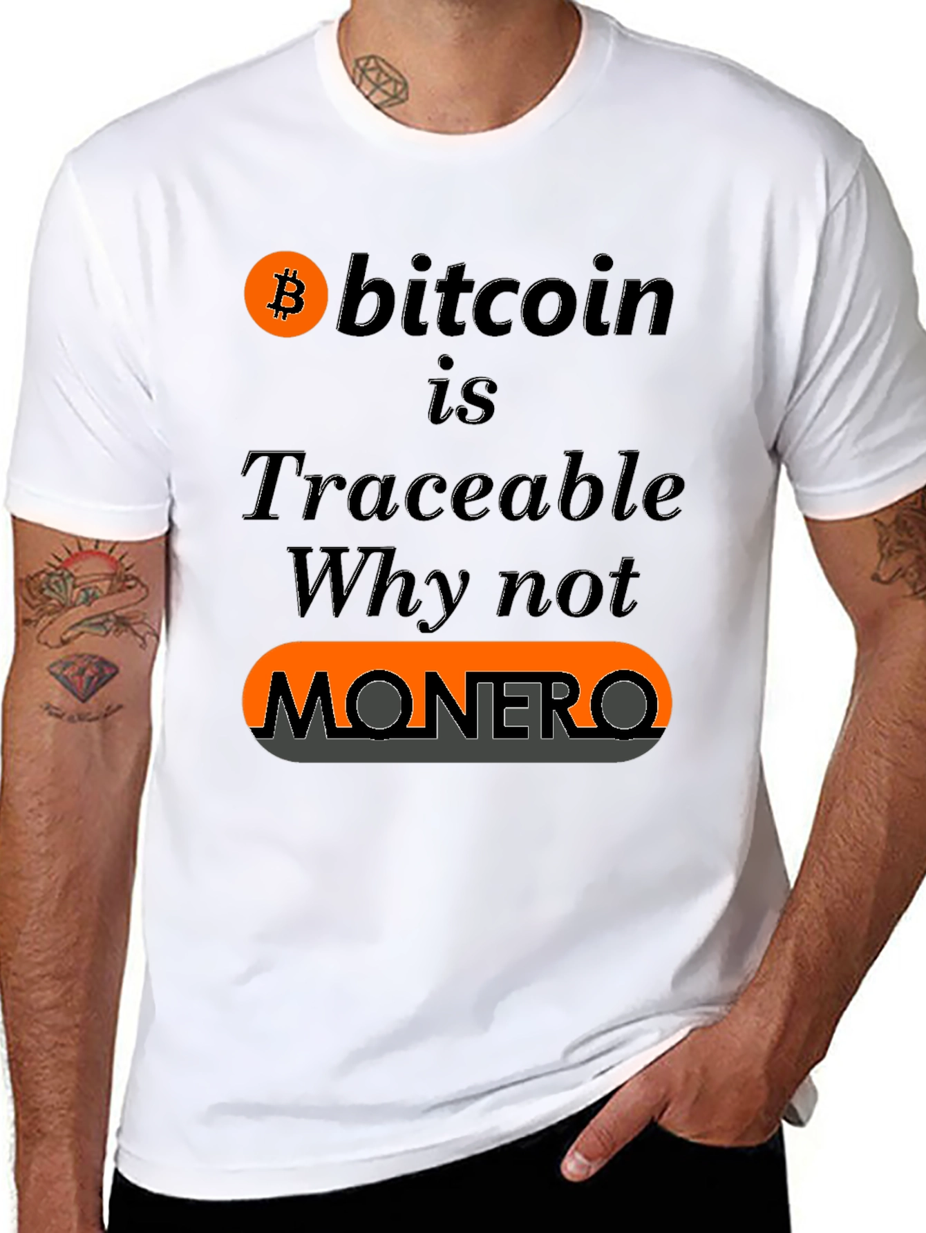Bitcoin vs Monero Crypto T-Shirt - Traceable