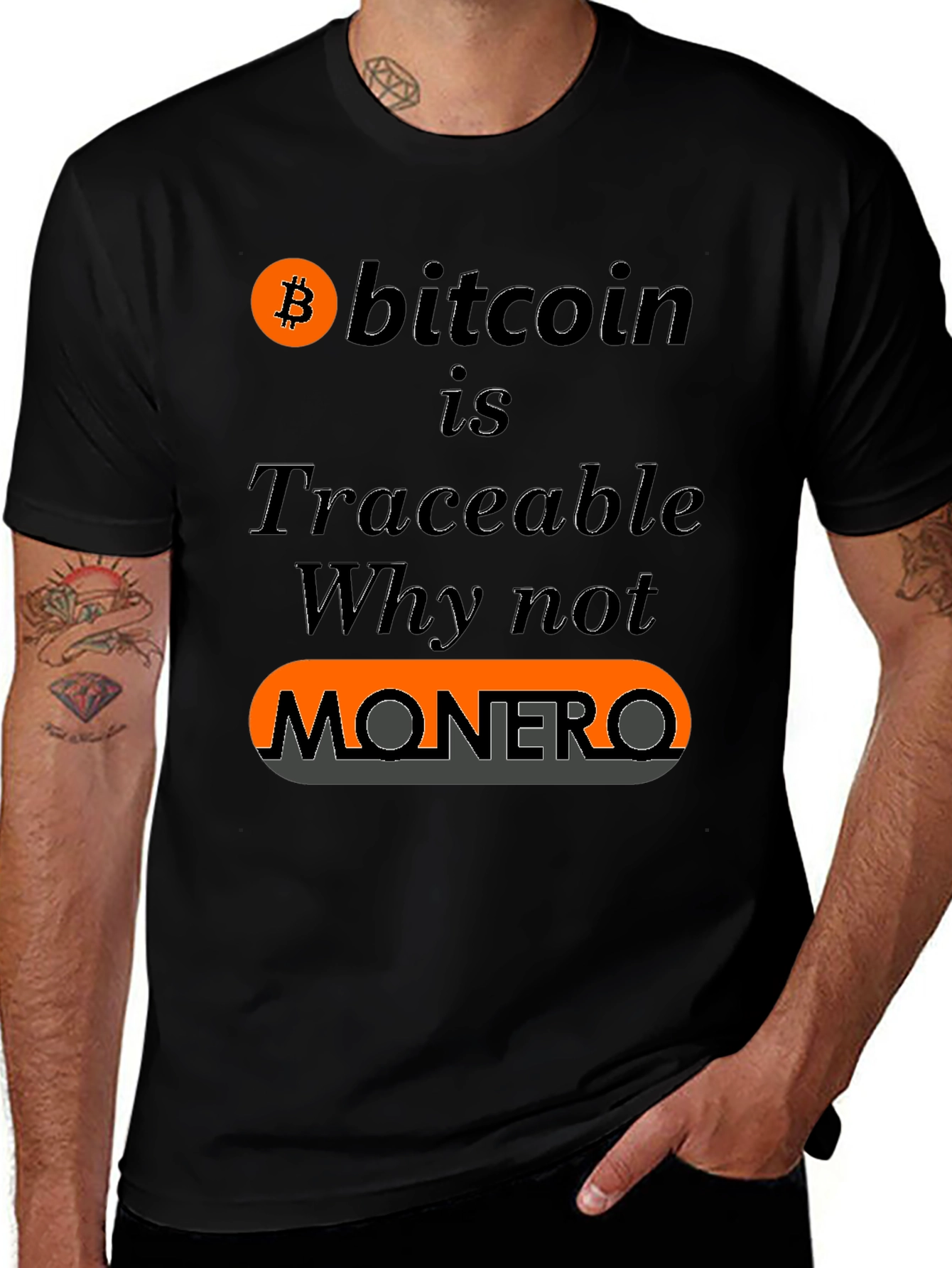Bitcoin vs Monero Crypto T-Shirt - Traceable