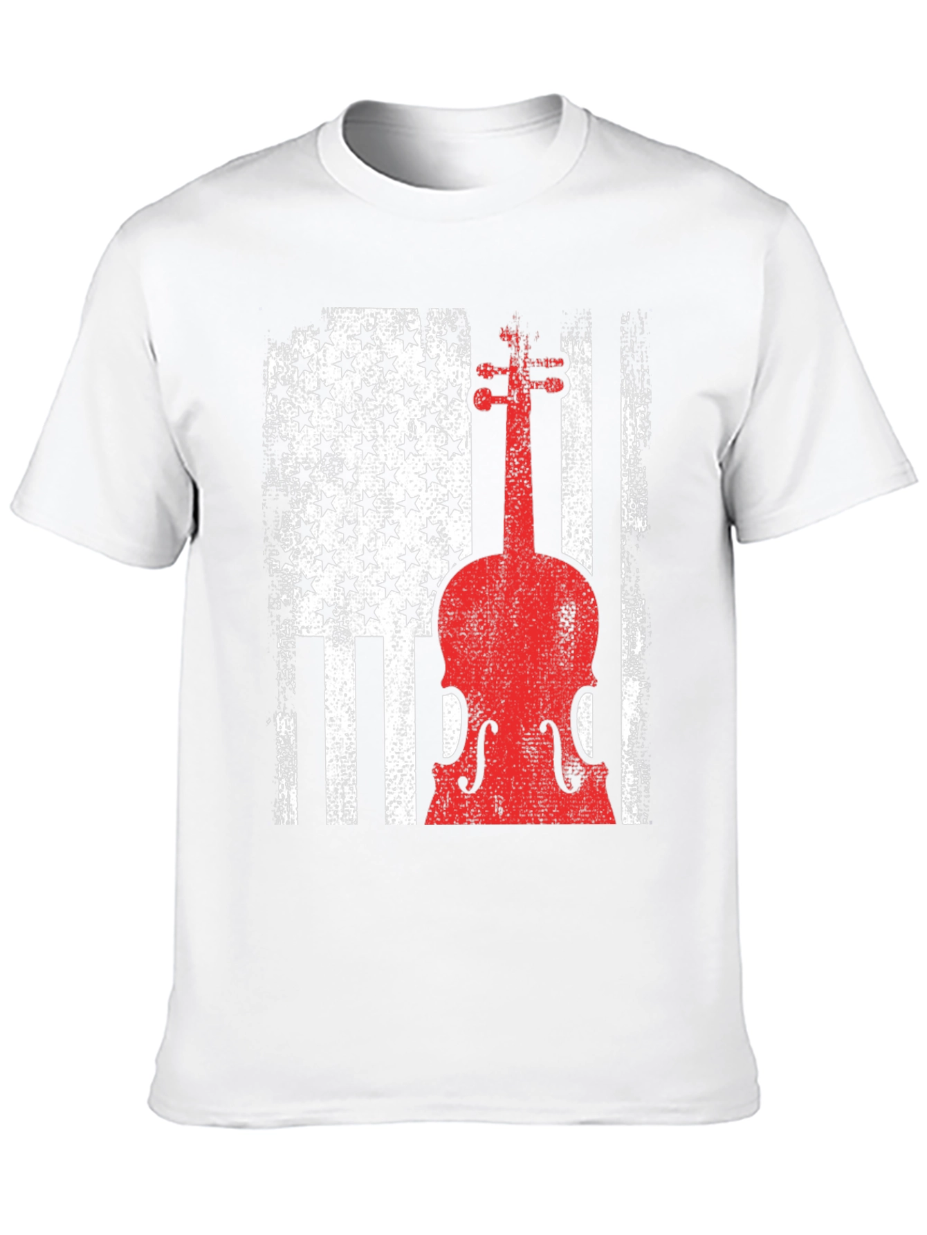 American Flag Violin Graphic T-Shirt