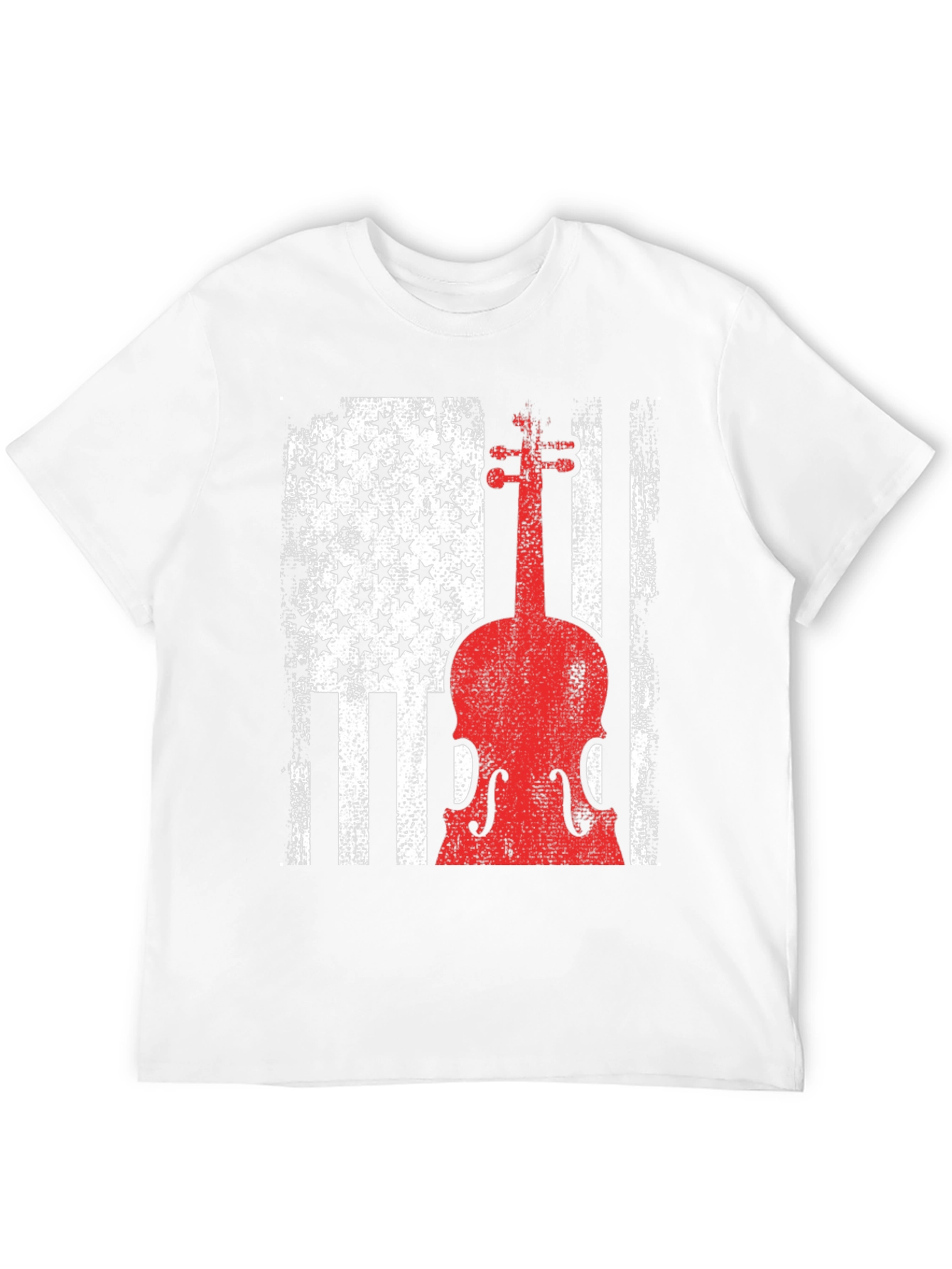 American Flag Violin Graphic T-Shirt