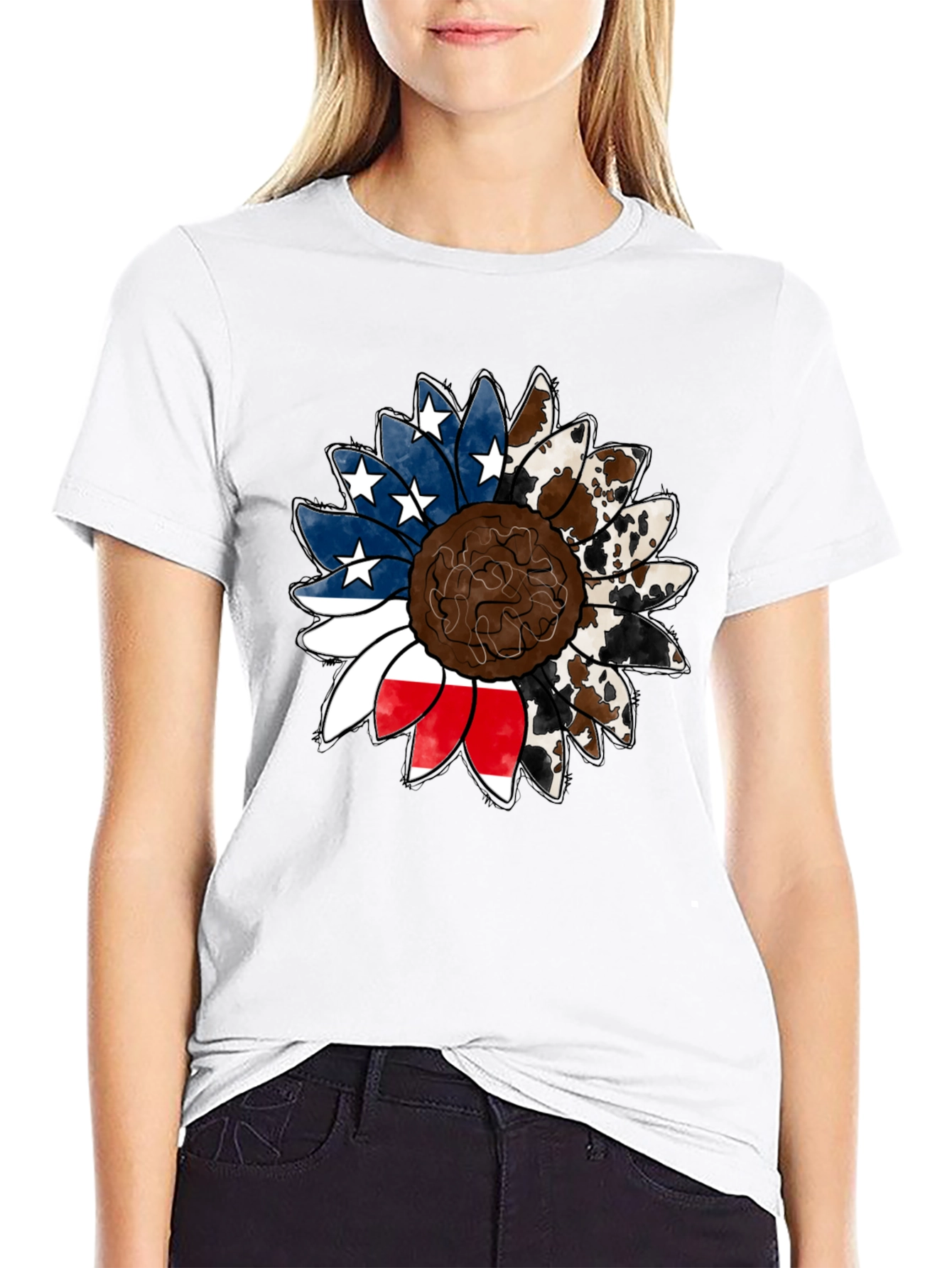 American Cowhide Sunflower Graphic Tee
