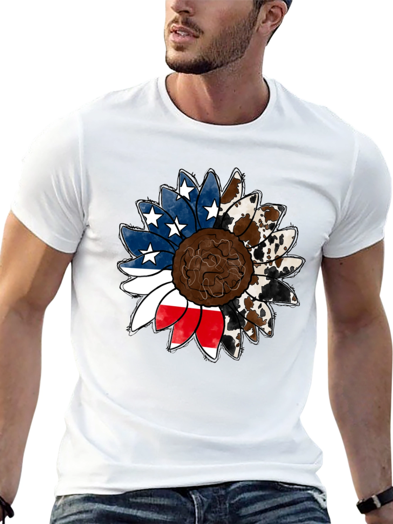 American Cowhide Sunflower Graphic Tee