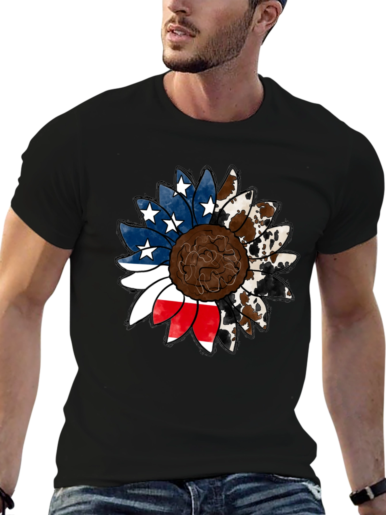 American Cowhide Sunflower Graphic Tee