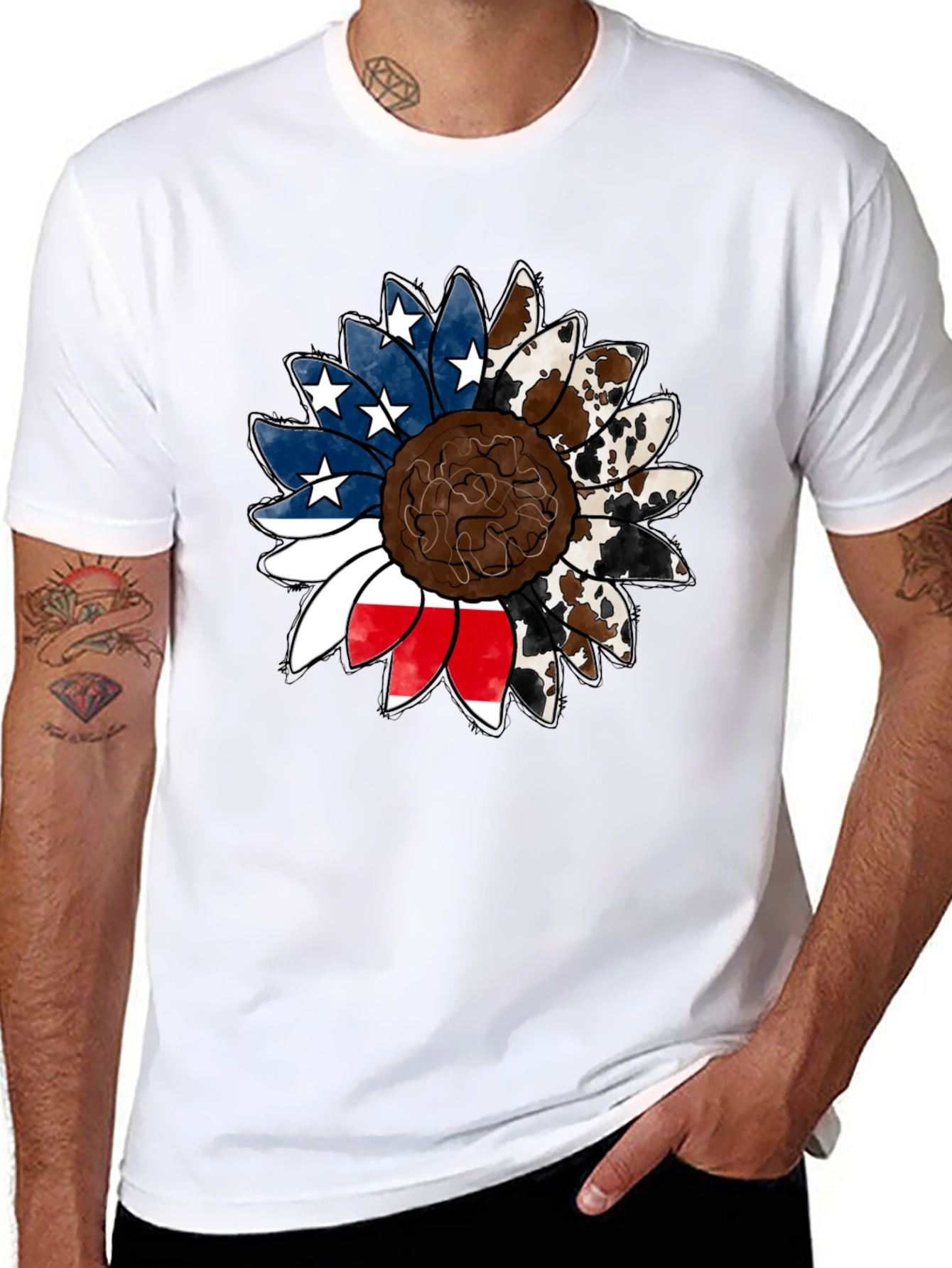 American Cowhide Sunflower Graphic Tee