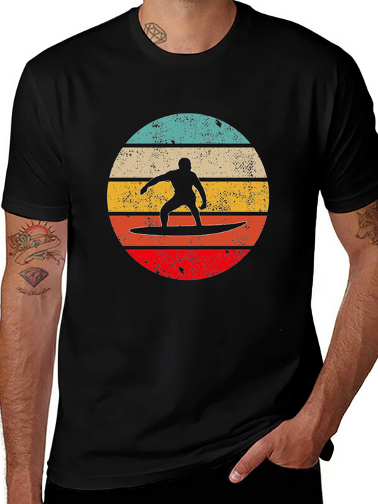Retro Surfer T-Shirt: Vintage Sunset Surfing Tee