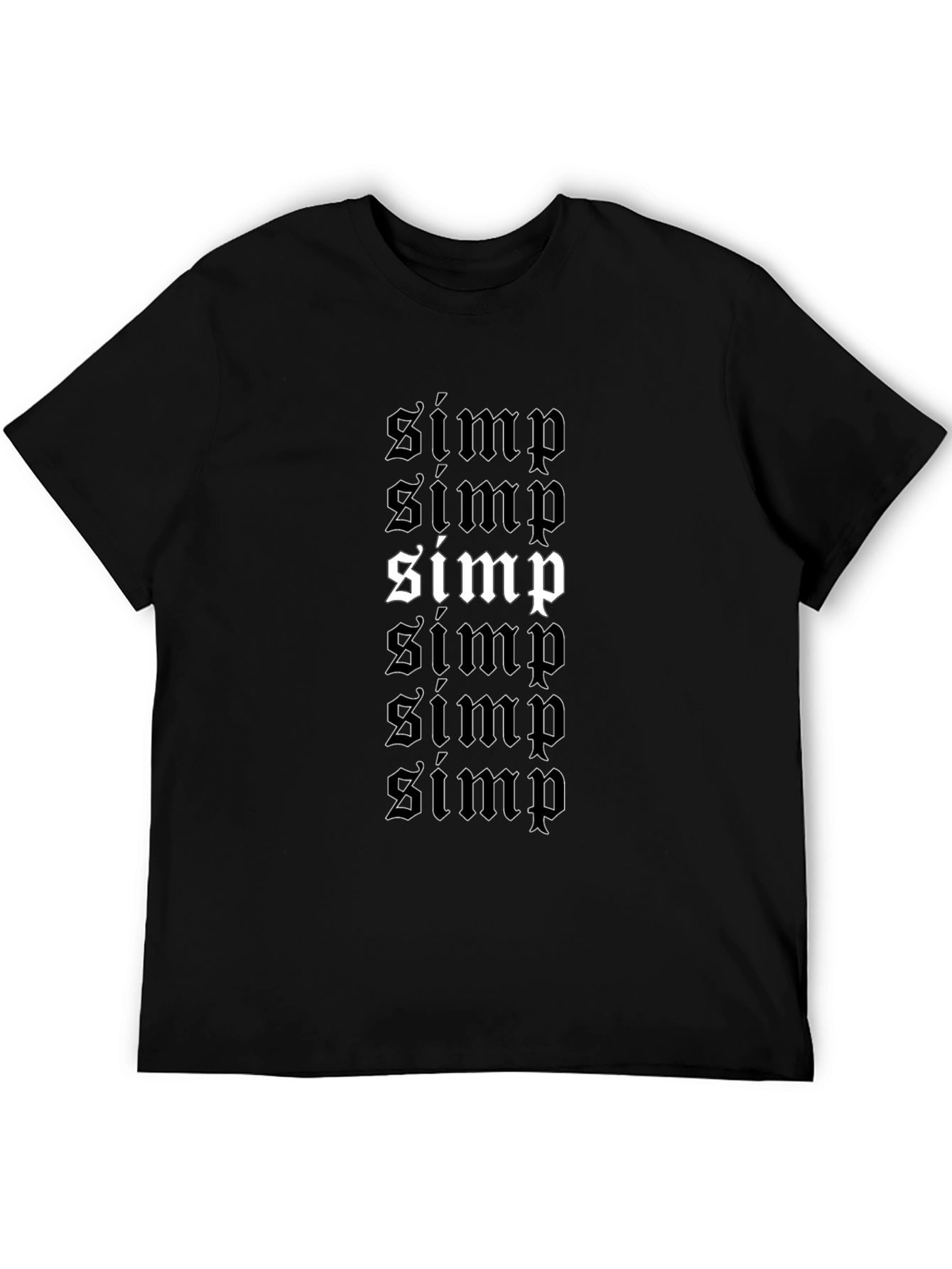 Simp Graphic Print T-Shirt - Black