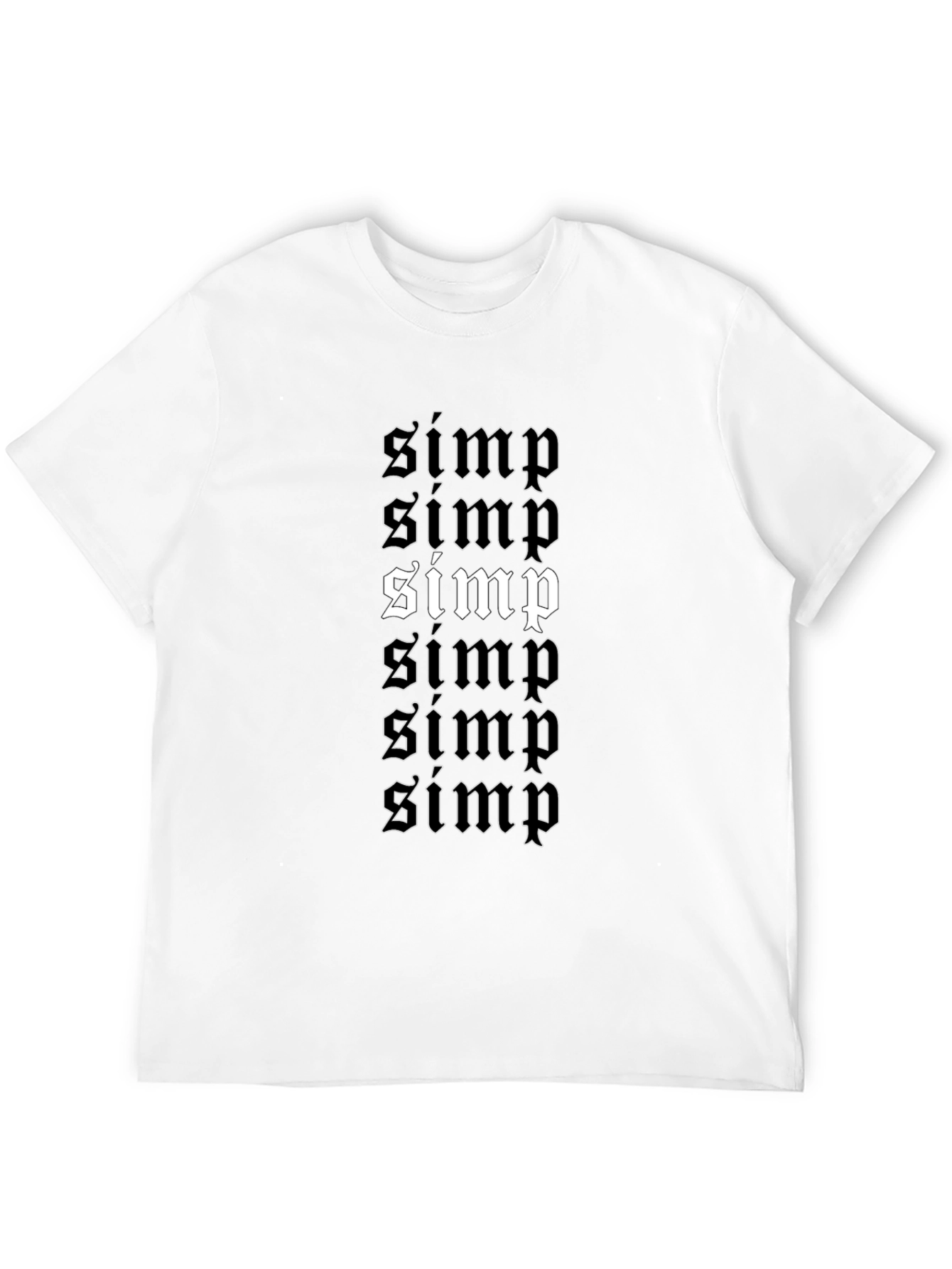 Simp Graphic Print T-Shirt - Black