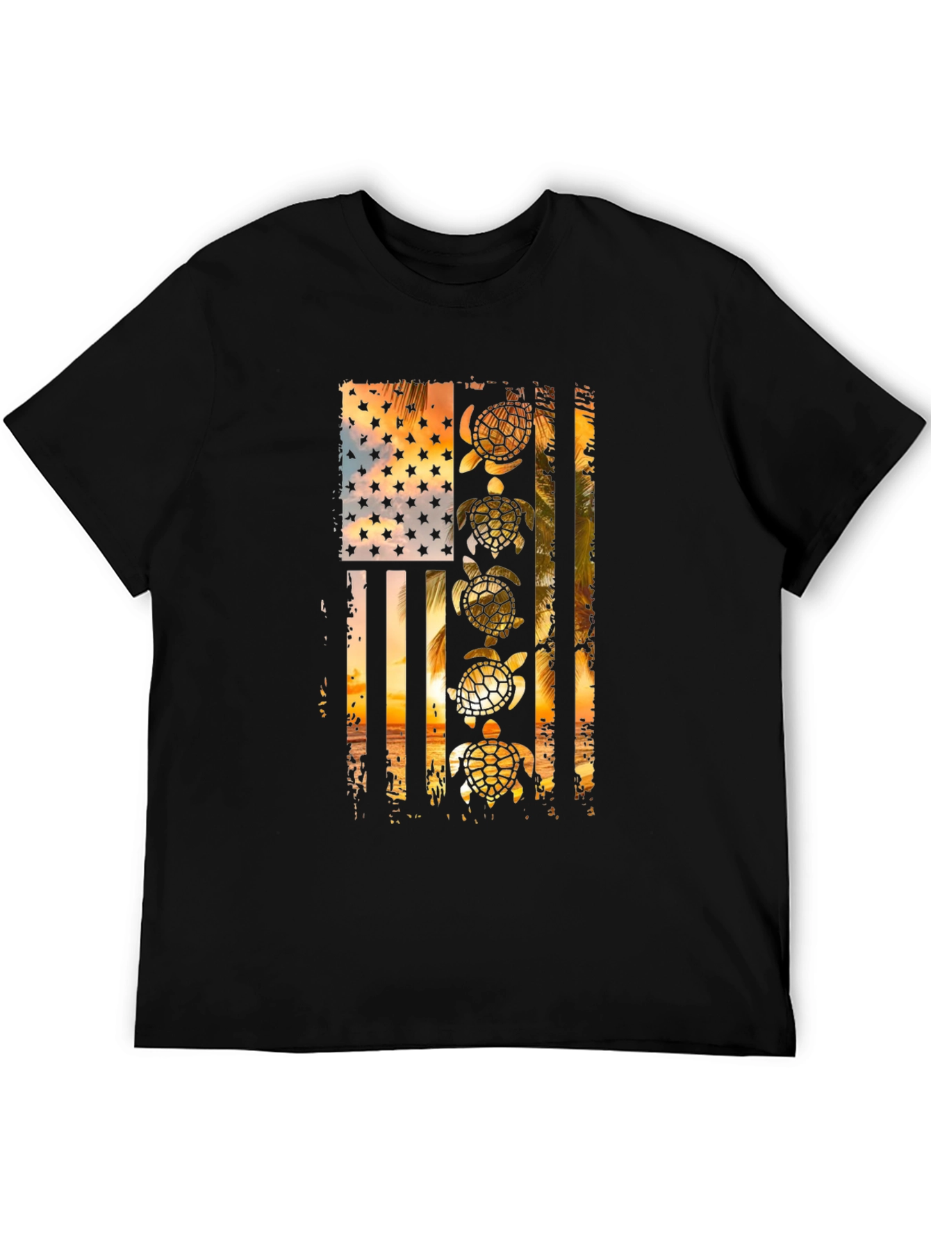 American Flag Sea Turtle Graphic Tee