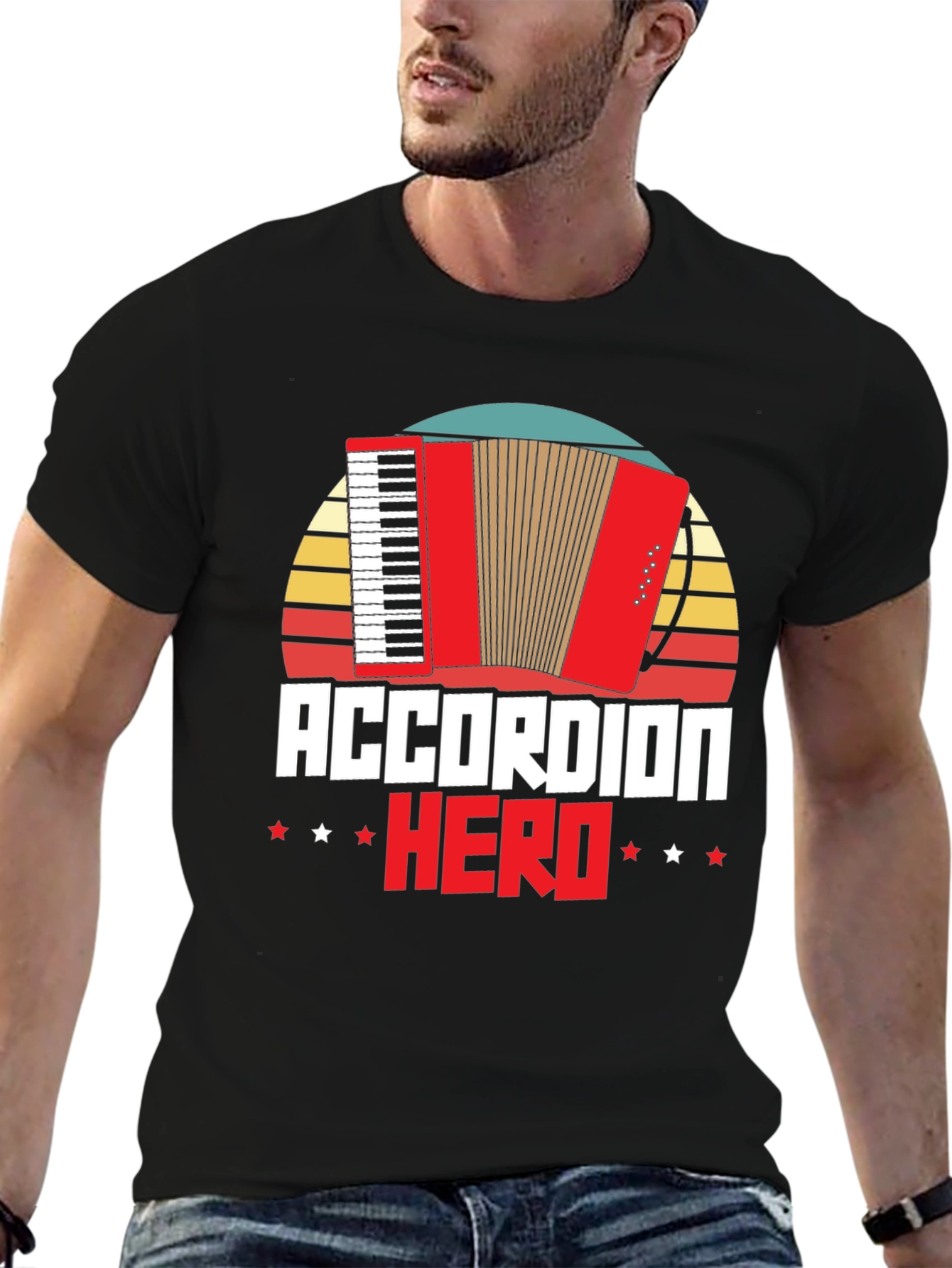 Accordion Hero Graphic Tee Shirt