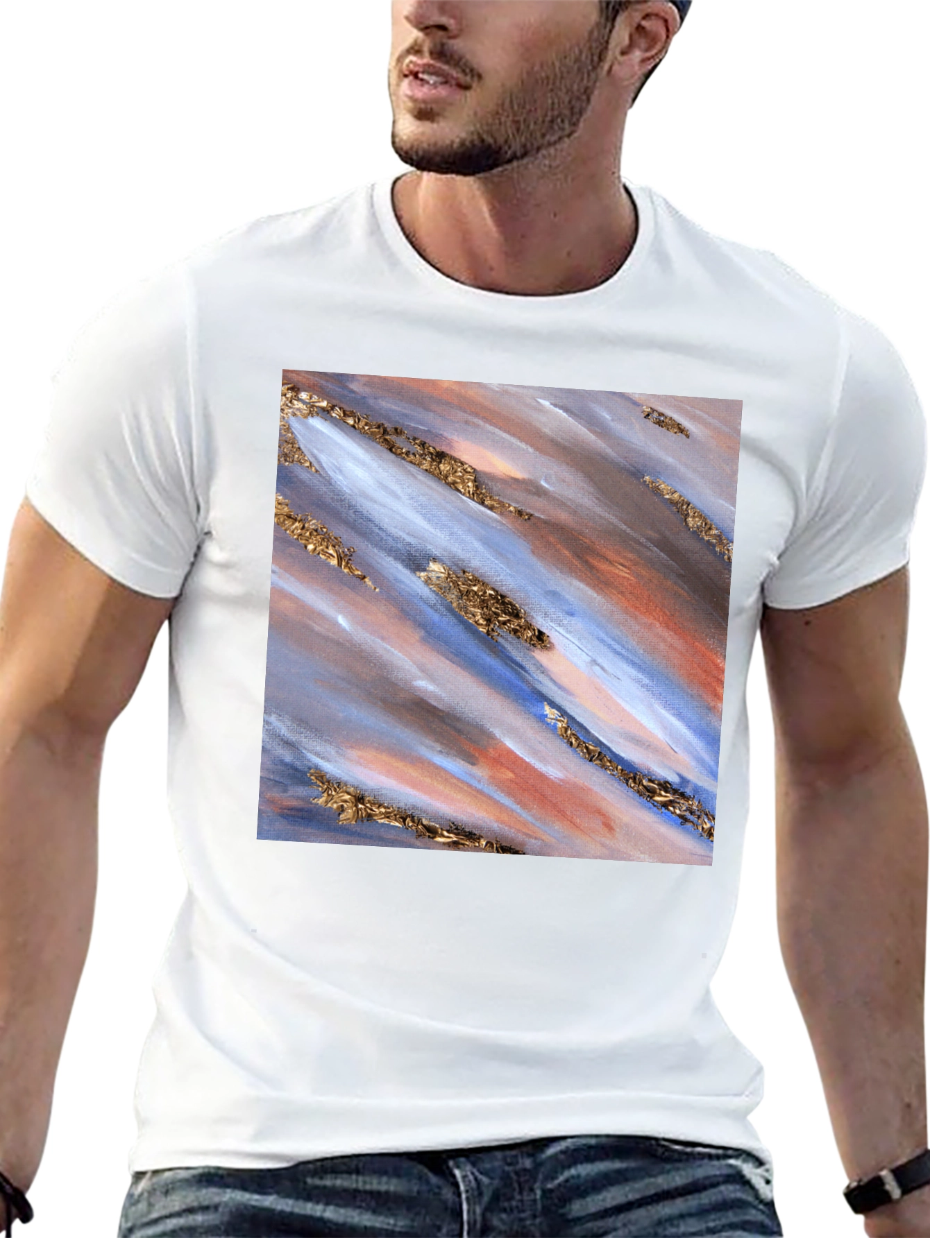 Abstract Art Print Black T-Shirt