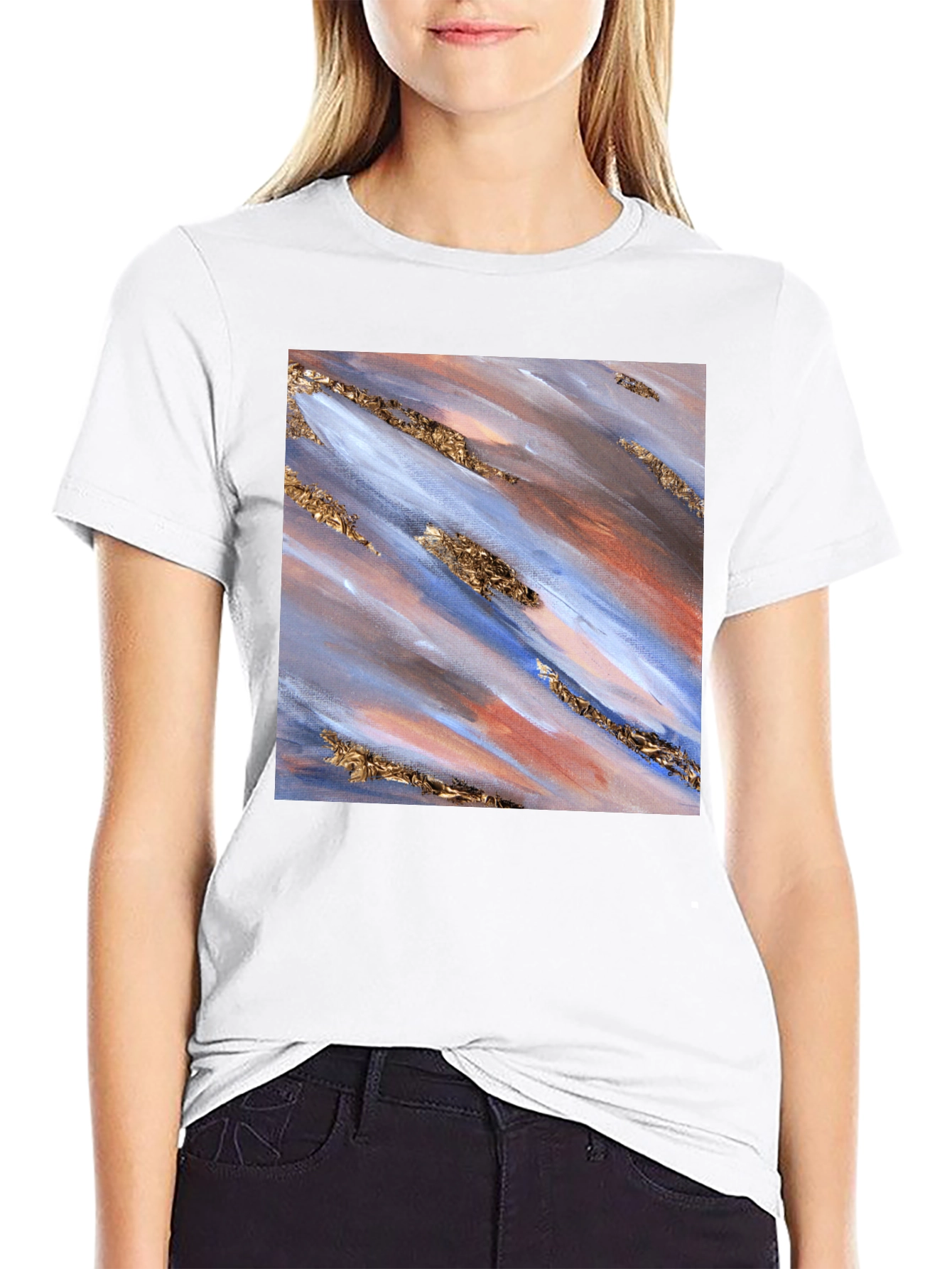 Abstract Art Print Black T-Shirt