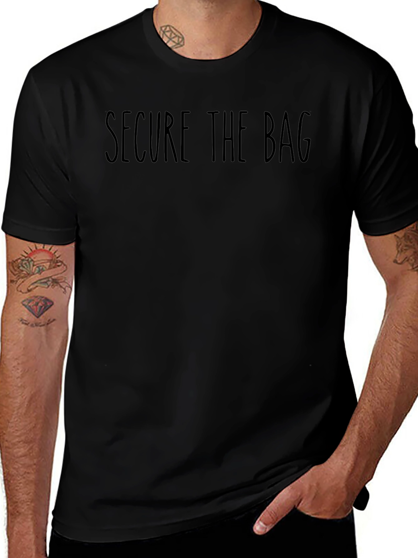 Secure The Bag Graphic T-Shirt - Mens Casual Tee