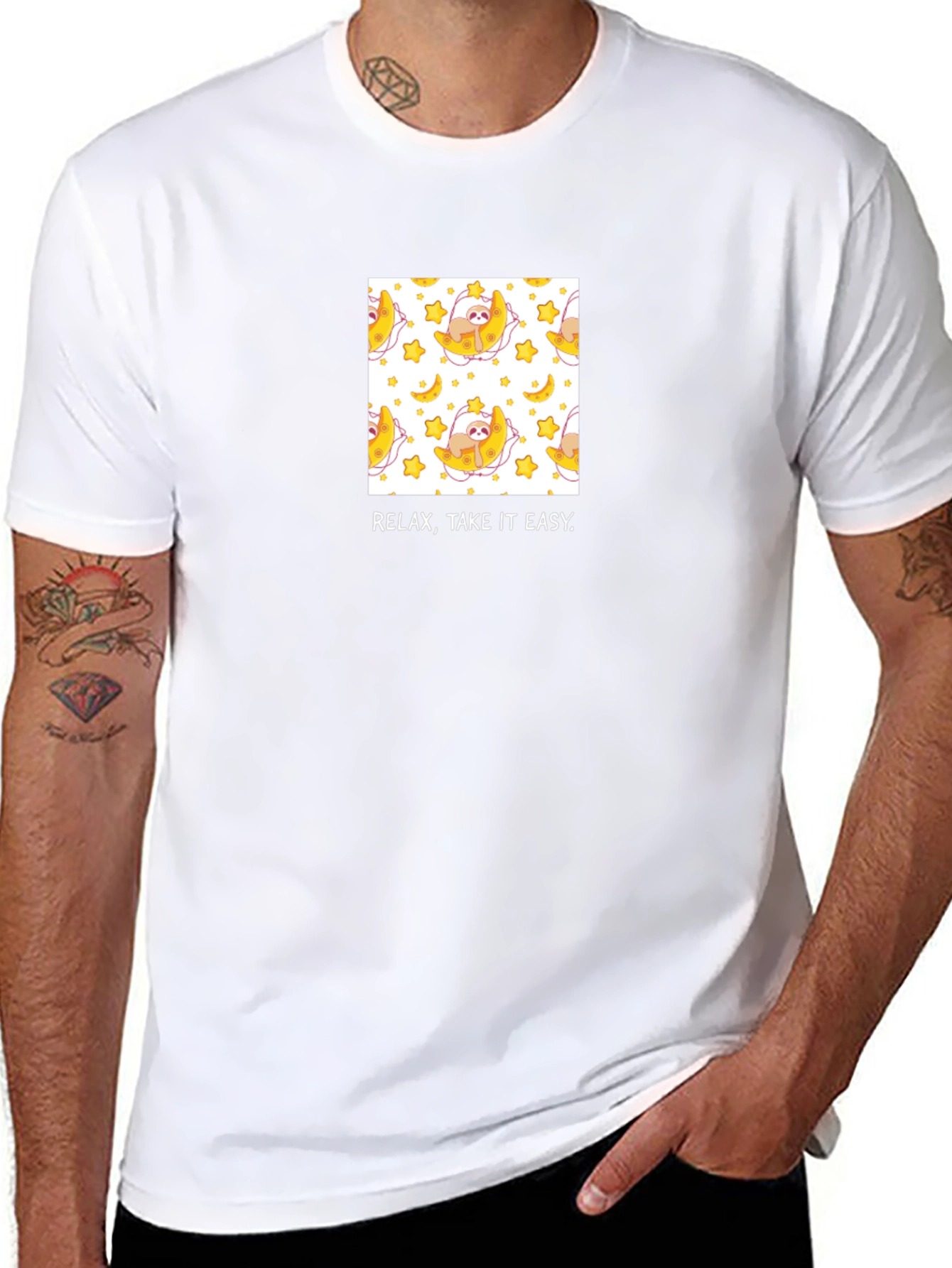 Relax Take it Easy Sloth Moon T-Shirt