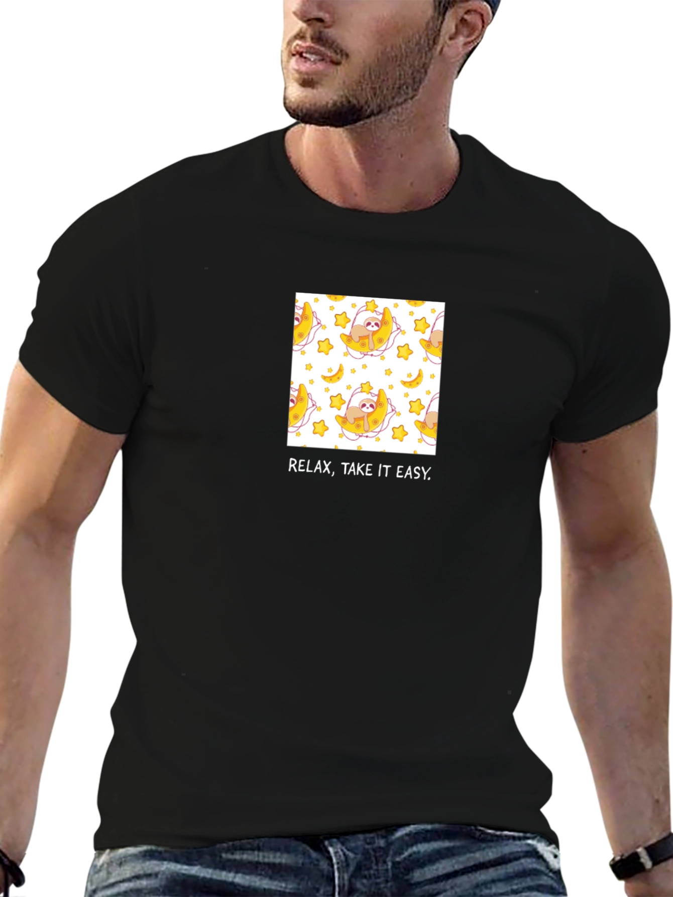 Relax Take it Easy Sloth Moon T-Shirt