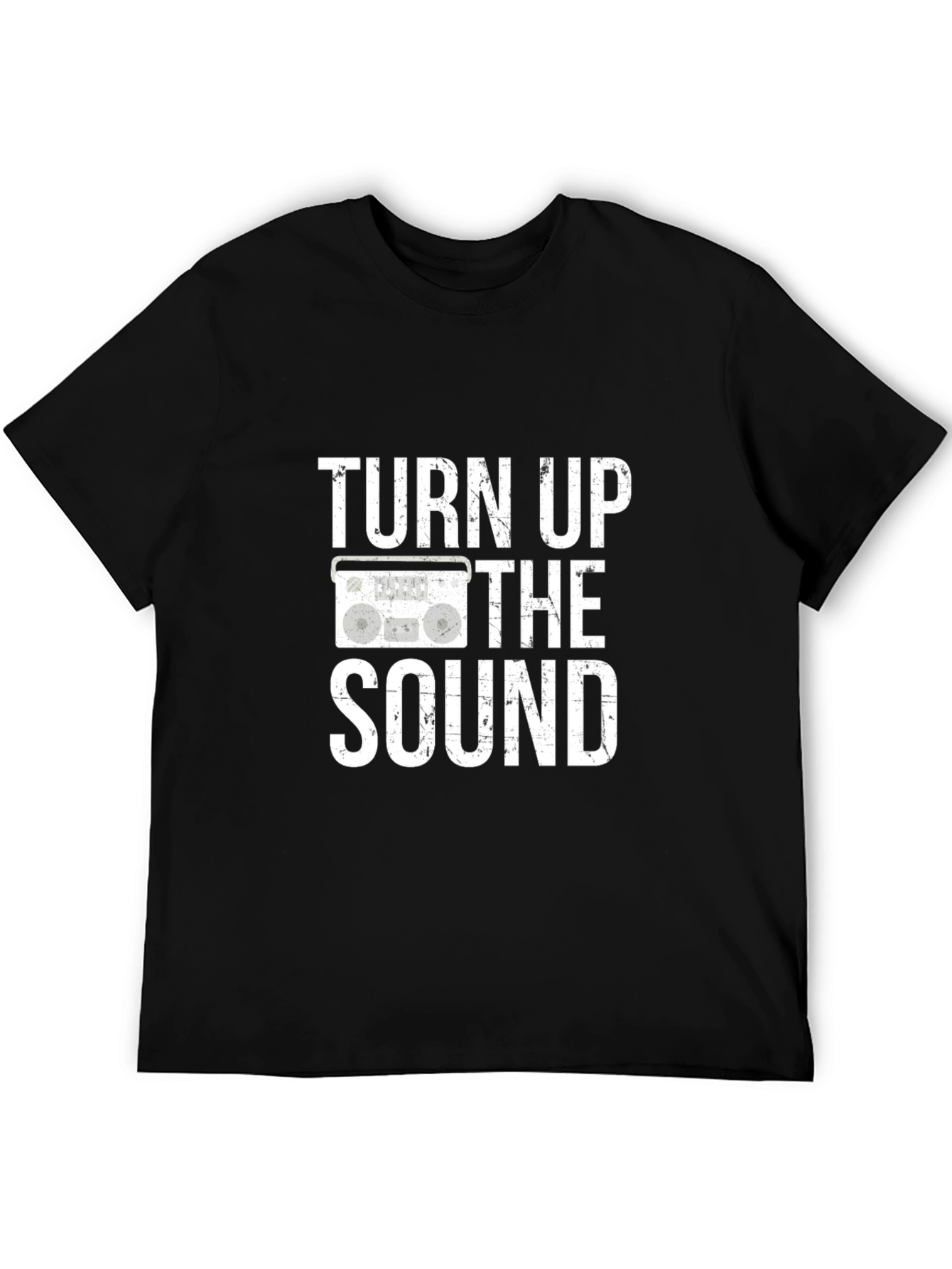 Turn Up The Sound Black Graphic Tee Shirt