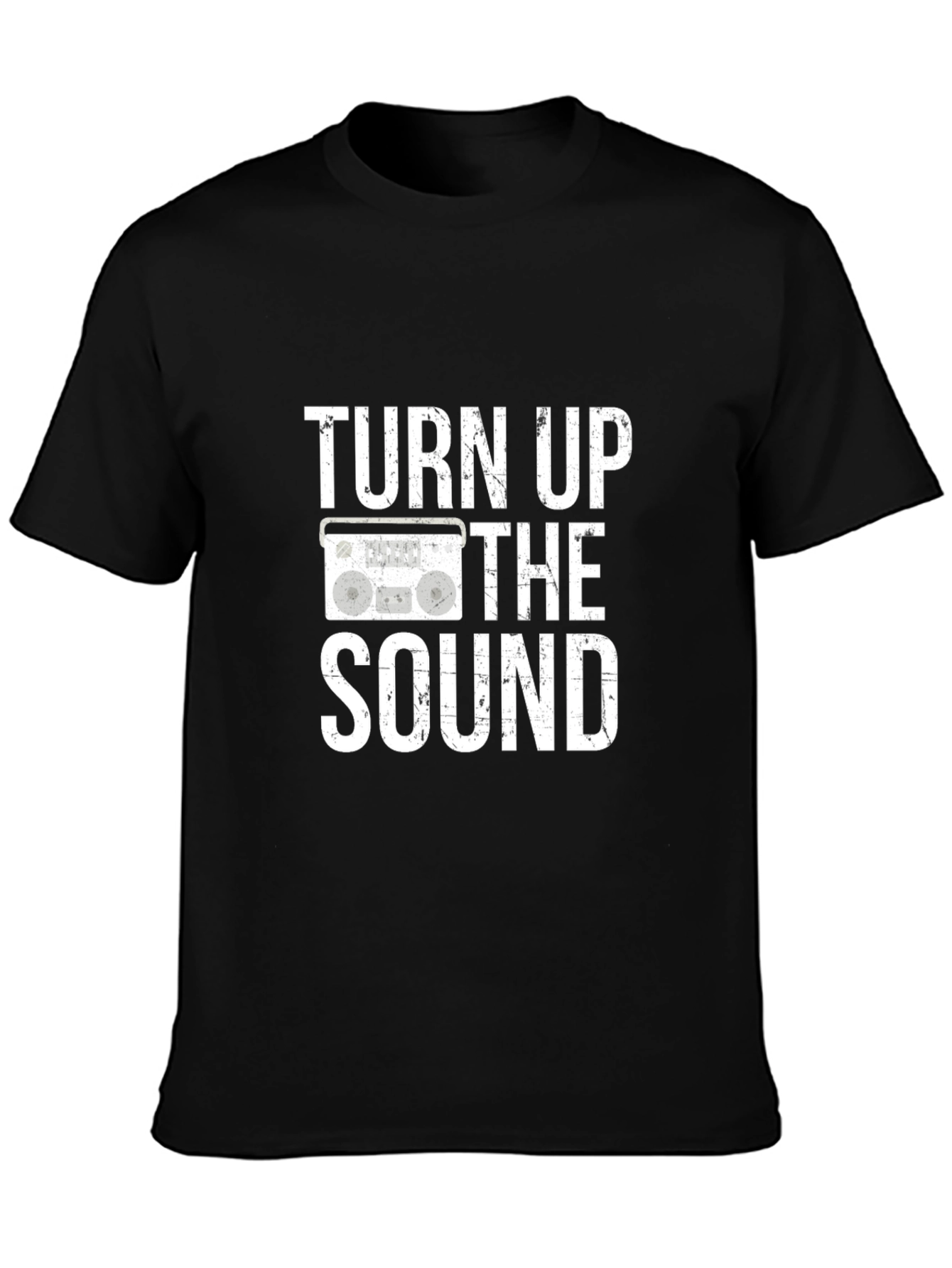 Turn Up The Sound Black Graphic Tee Shirt