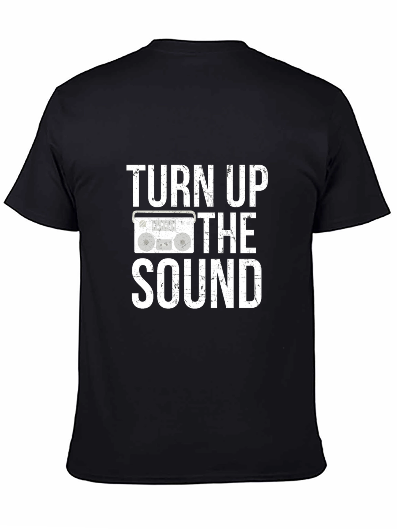 Turn Up The Sound Black Graphic Tee Shirt