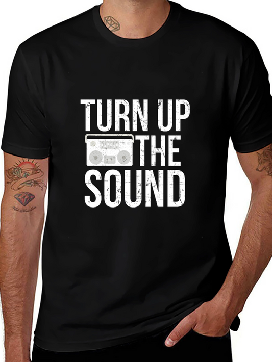 Turn Up The Sound Black Graphic Tee Shirt