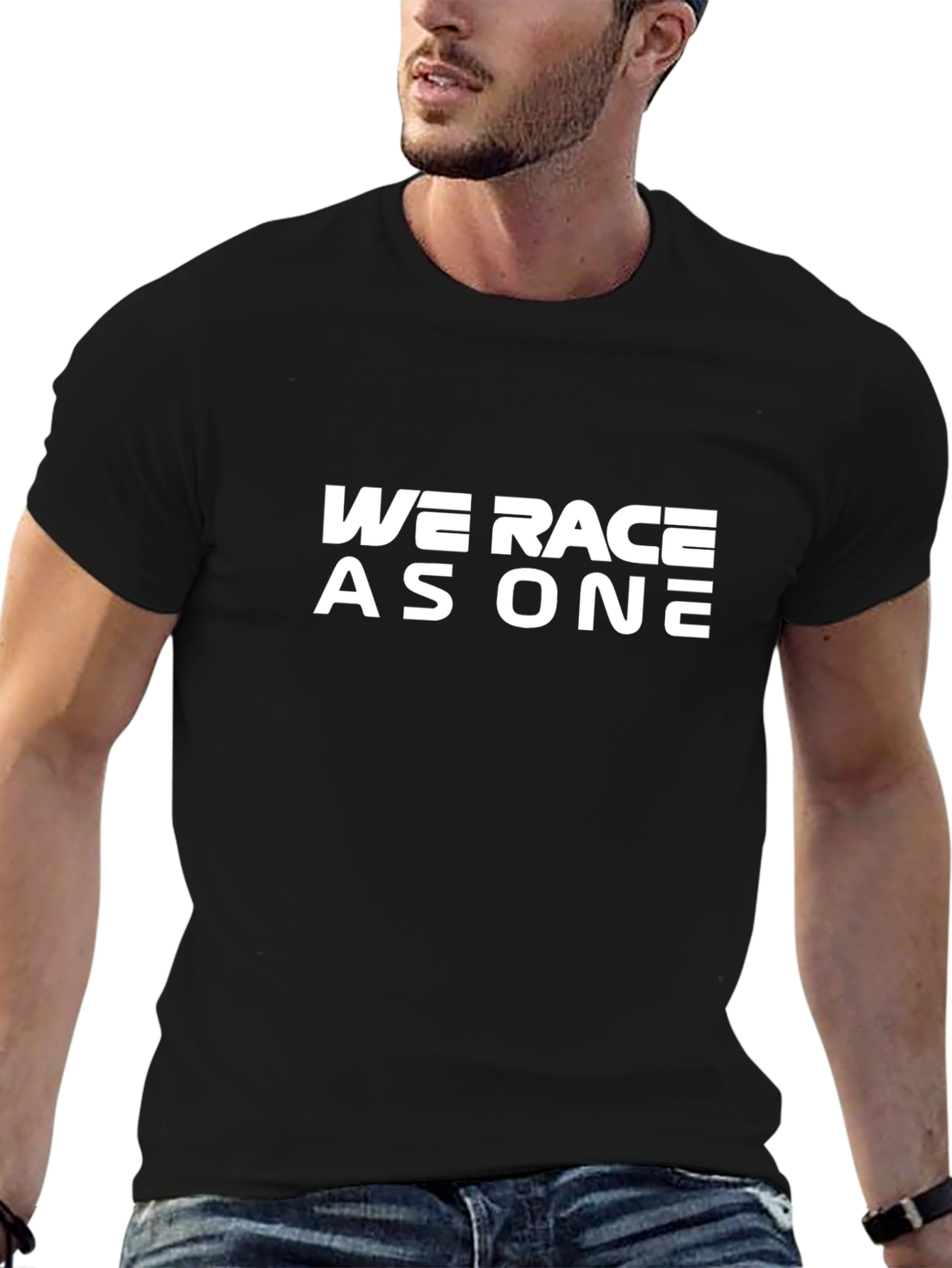 We Race As One Black T-Shirt
