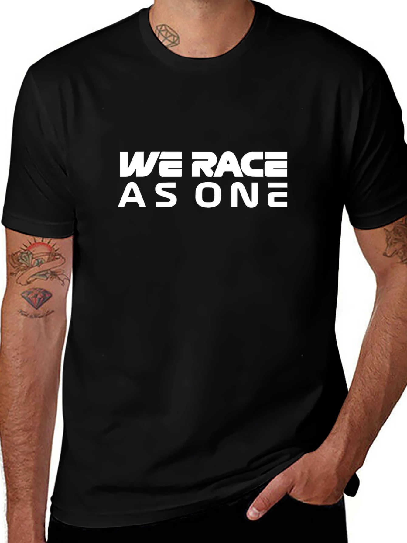 We Race As One Black T-Shirt
