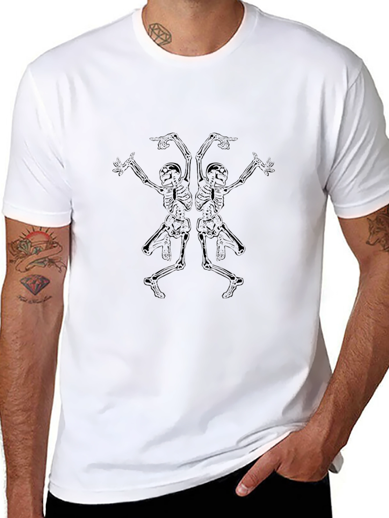 Skeleton Dance Black Graphic Tee