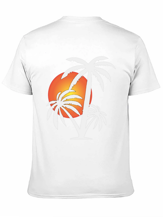 Sunset Palm Tree Black T-Shirt