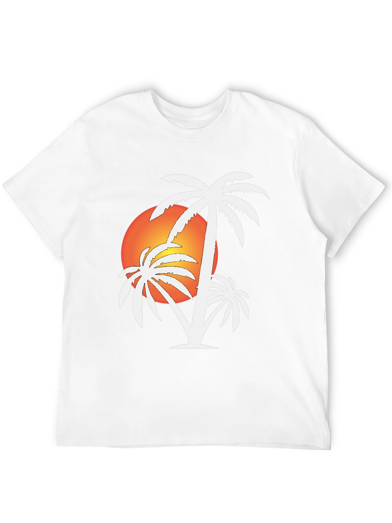 Sunset Palm Tree Black T-Shirt