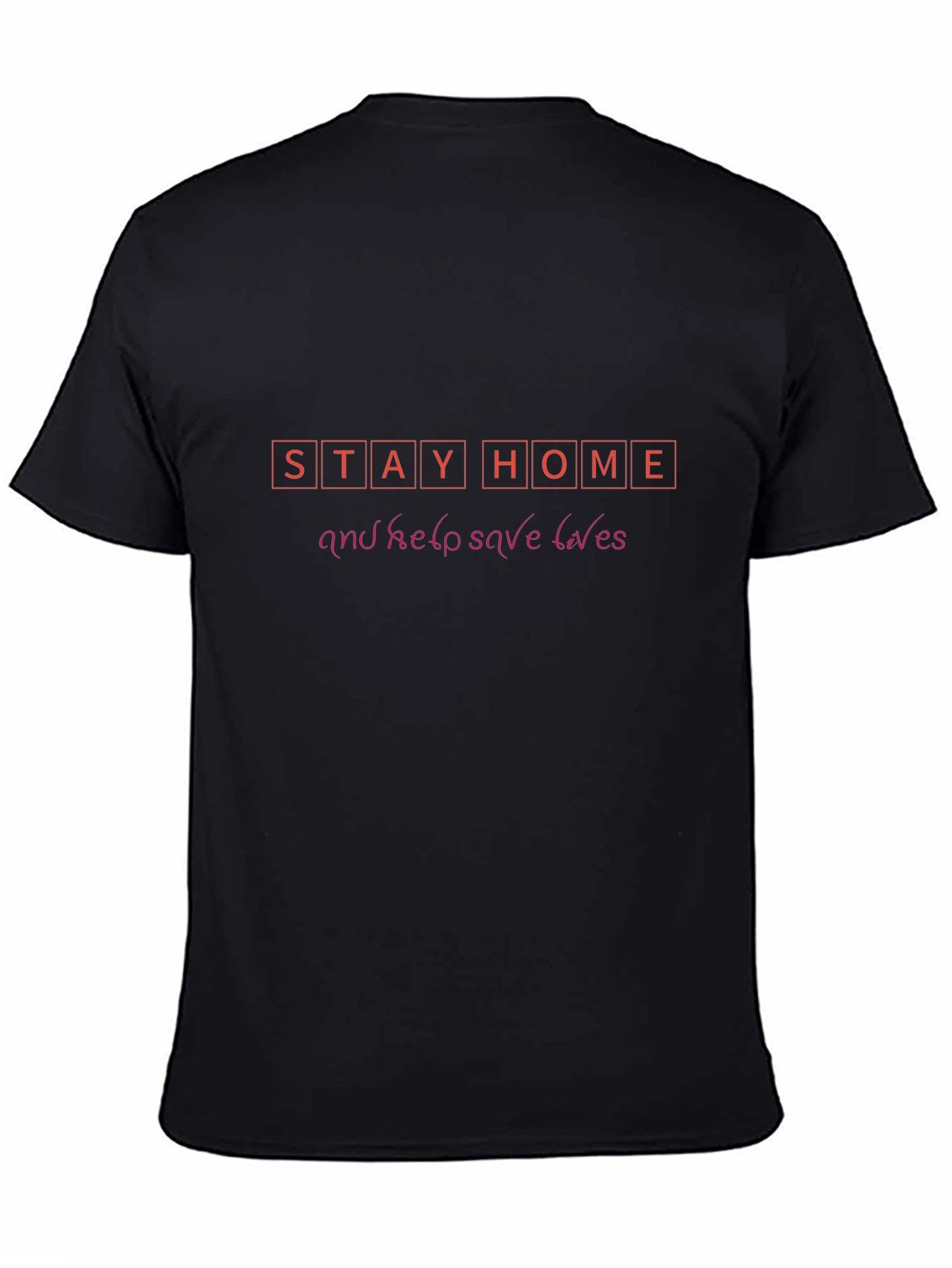 Stay Home Save Lives Graphic Tee - Black