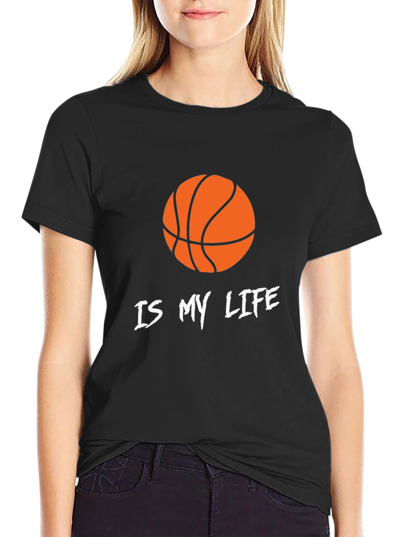Basketball Is My Life Graphic Tee - Black