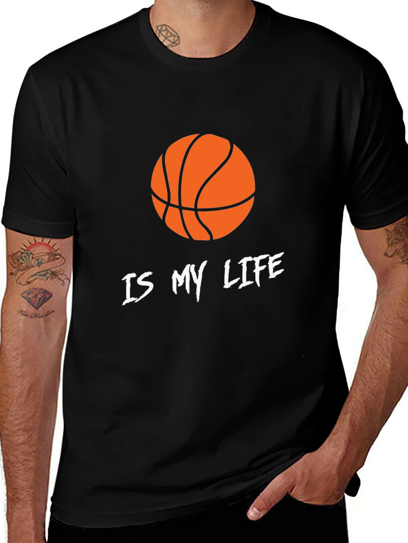 Basketball Is My Life Graphic Tee - Black