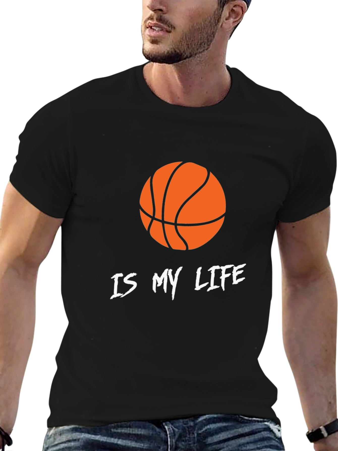 Basketball Is My Life Graphic Tee - Black