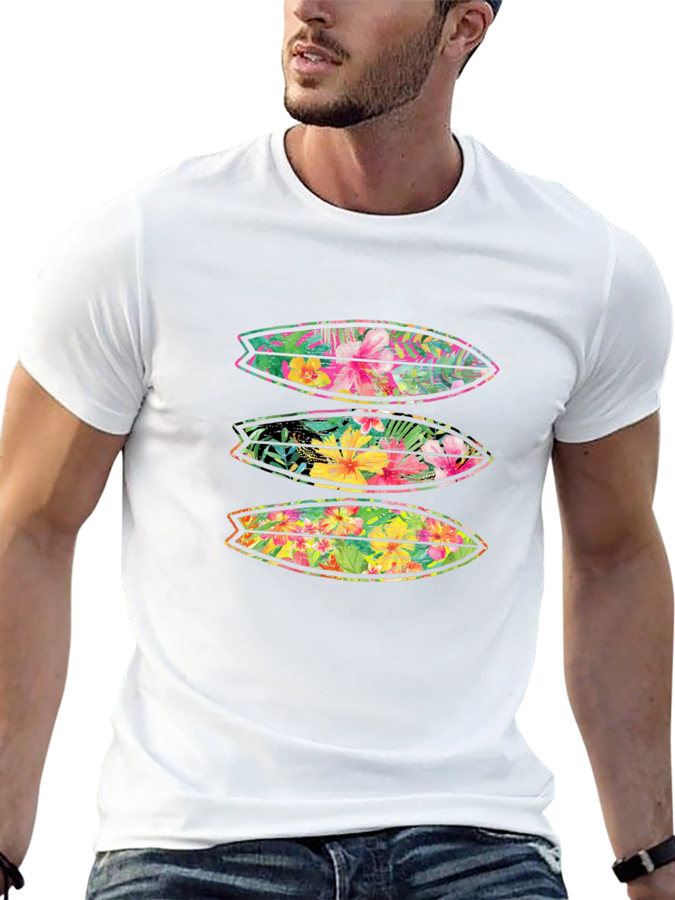 Tropical Surfboard Print Tee