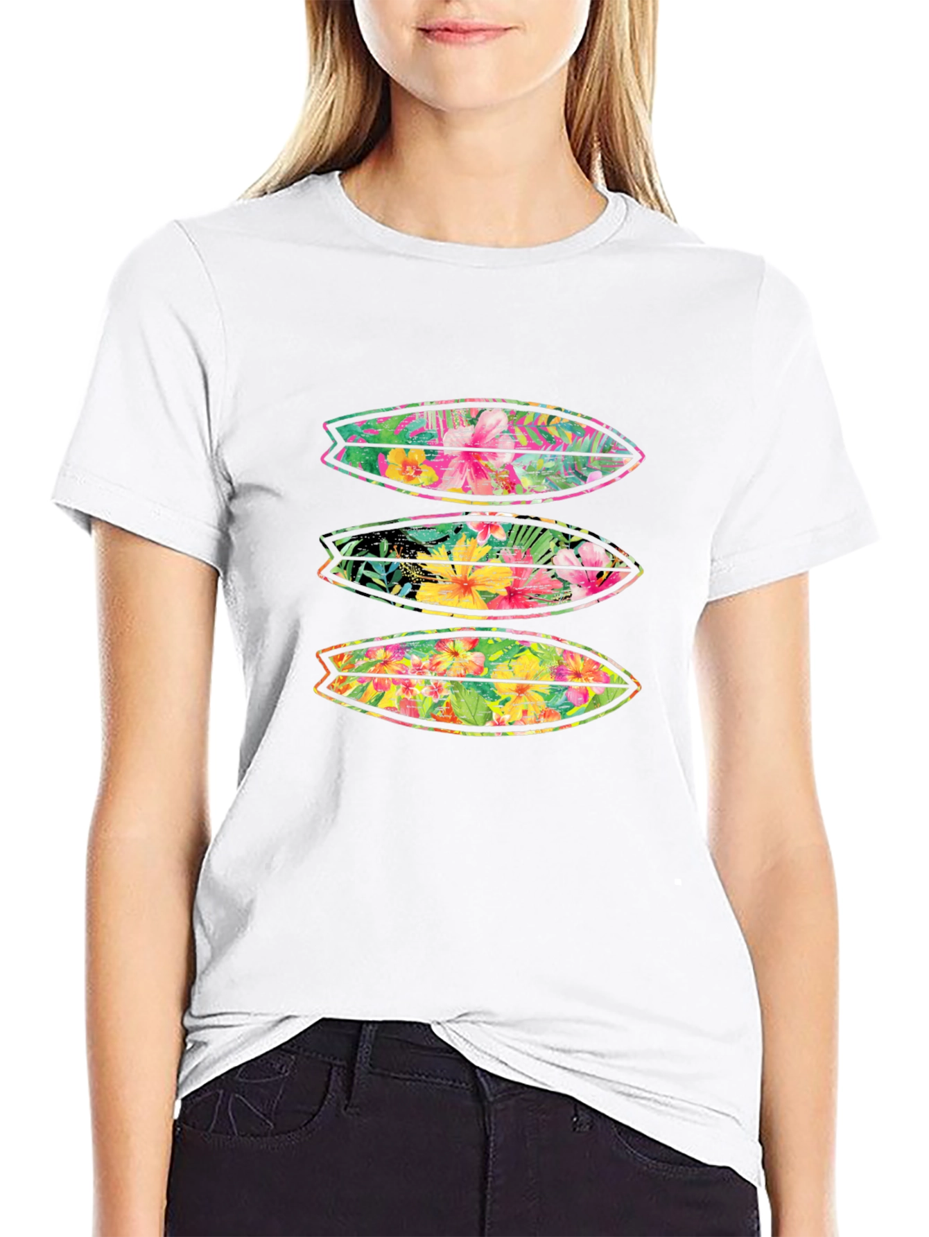 Tropical Surfboard Print Tee