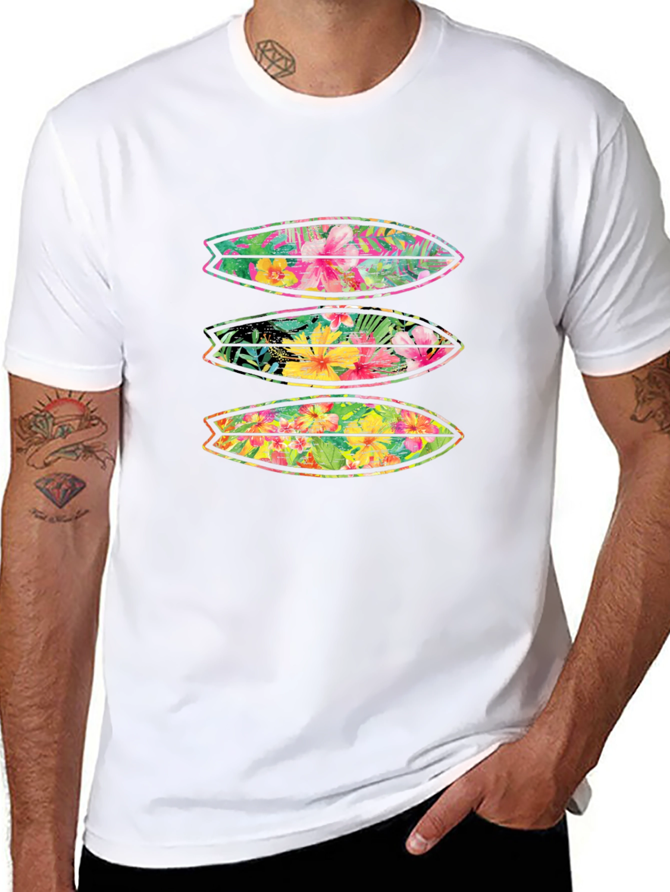 Tropical Surfboard Print Tee
