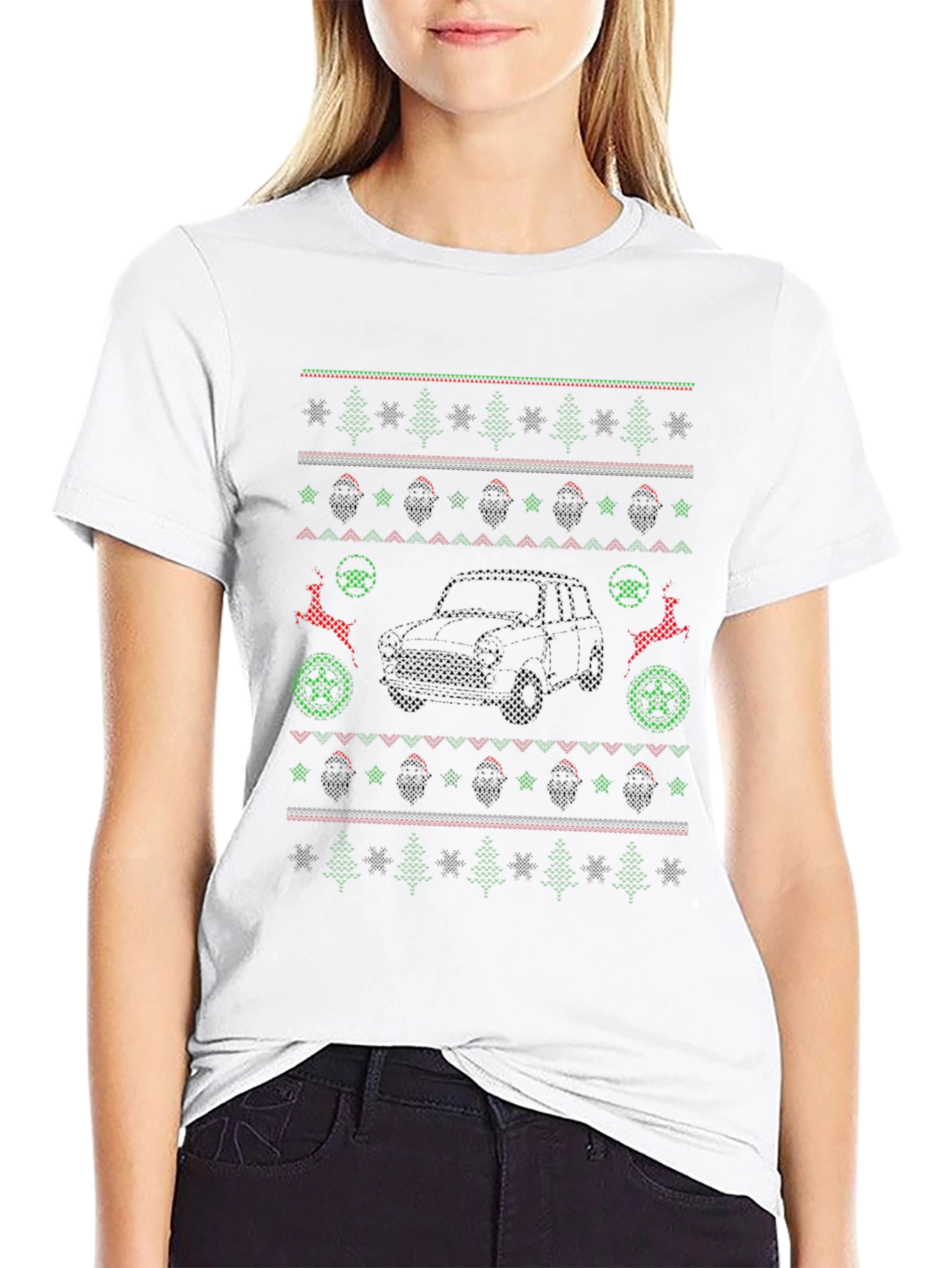 Ugly Christmas Car Pattern T-Shirt