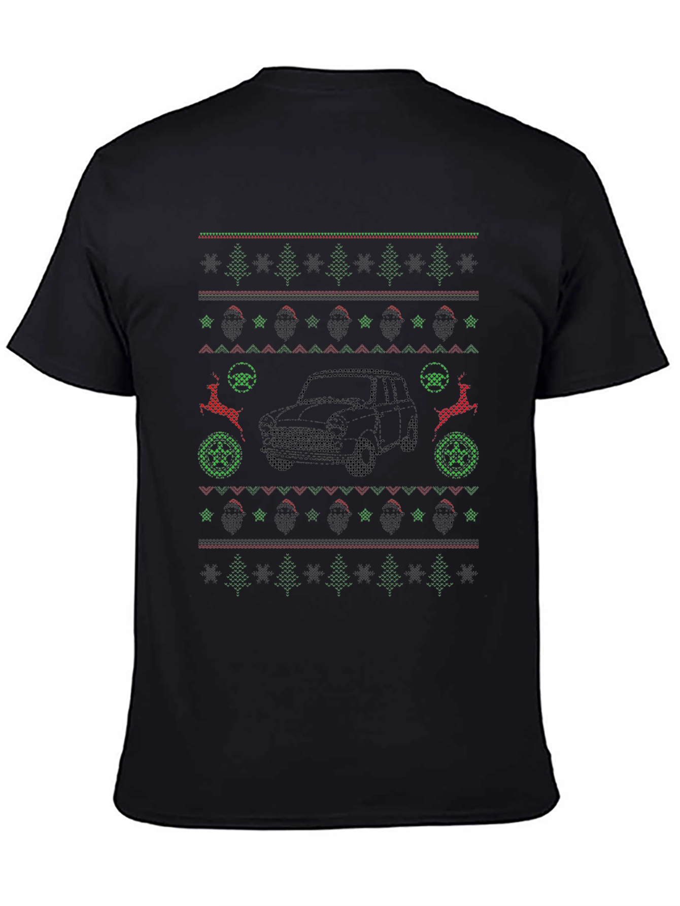 Ugly Christmas Car Pattern T-Shirt