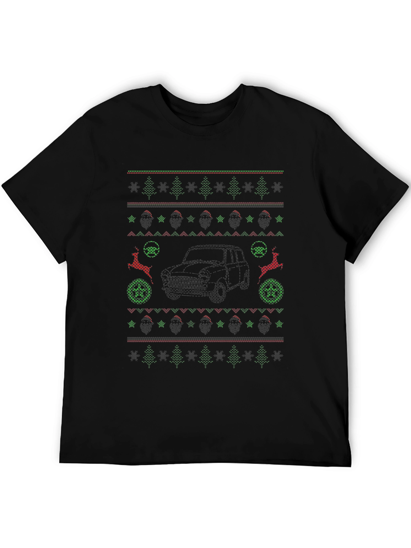 Ugly Christmas Car Pattern T-Shirt