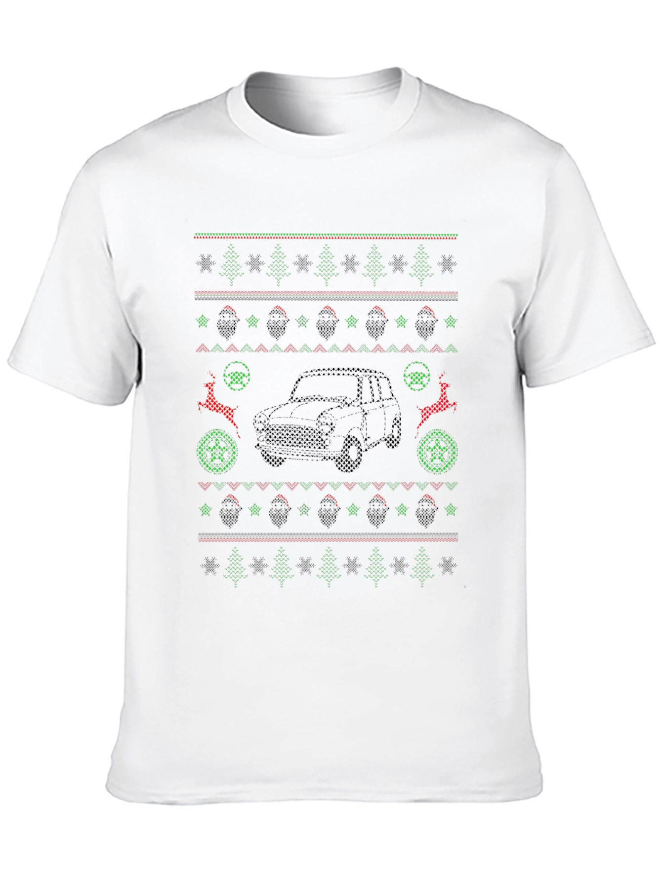 Ugly Christmas Car Pattern T-Shirt