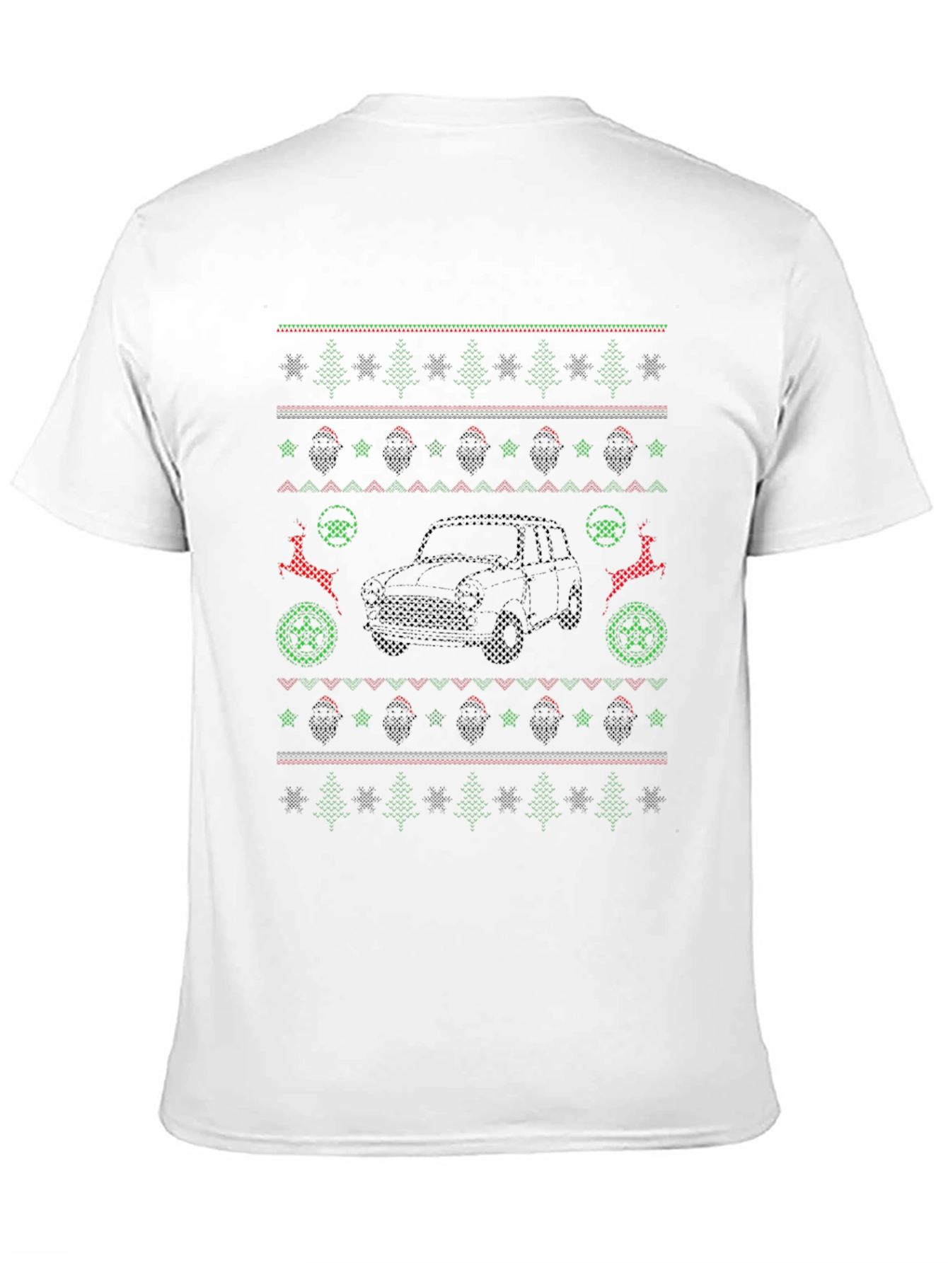 Ugly Christmas Car Pattern T-Shirt