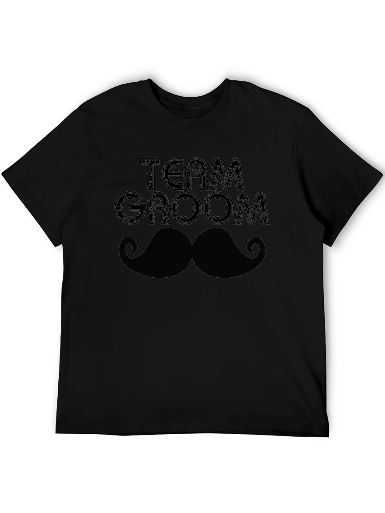 Team Groom Mustache Graphic Tee - Black