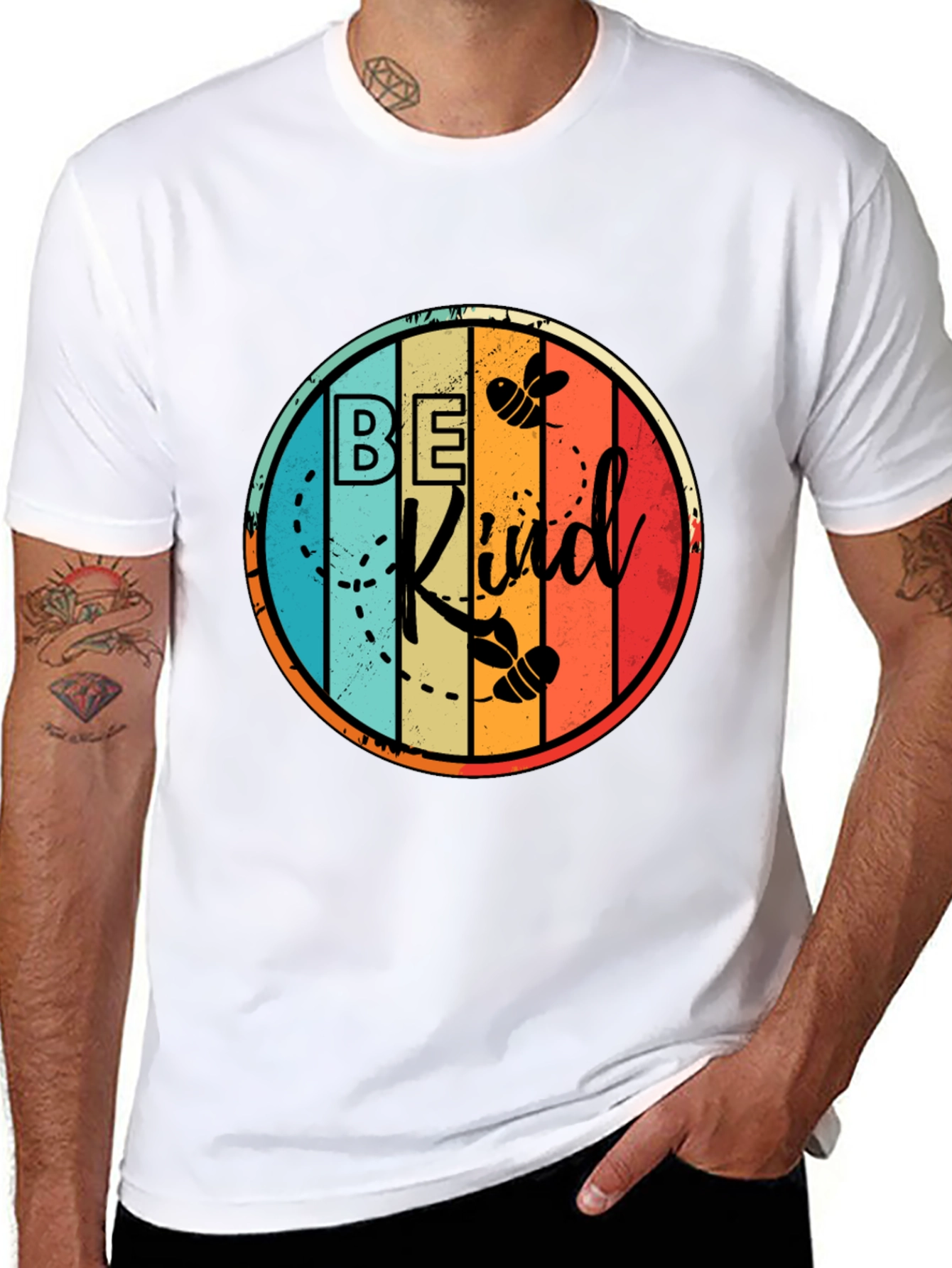 Be Kind Bee Graphic Black T-Shirt