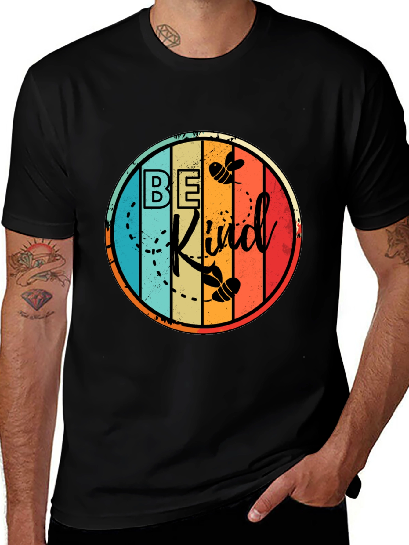 Be Kind Bee Graphic Black T-Shirt