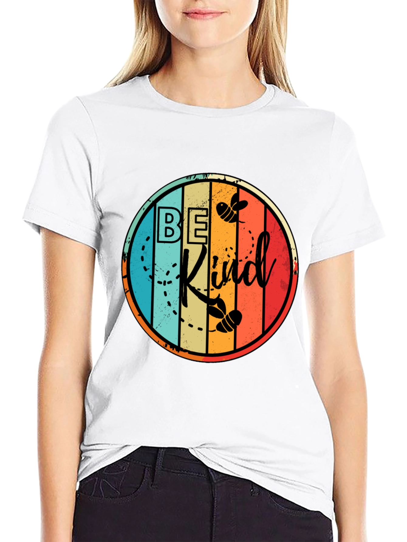 Be Kind Bee Graphic Black T-Shirt
