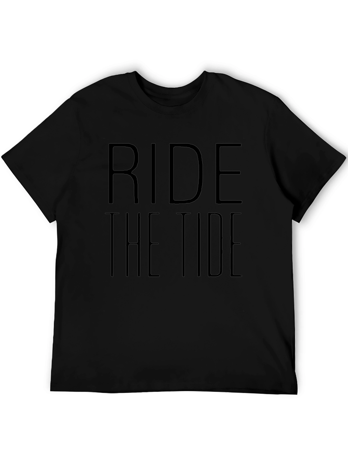 Ride the Tide Black Graphic T-Shirt