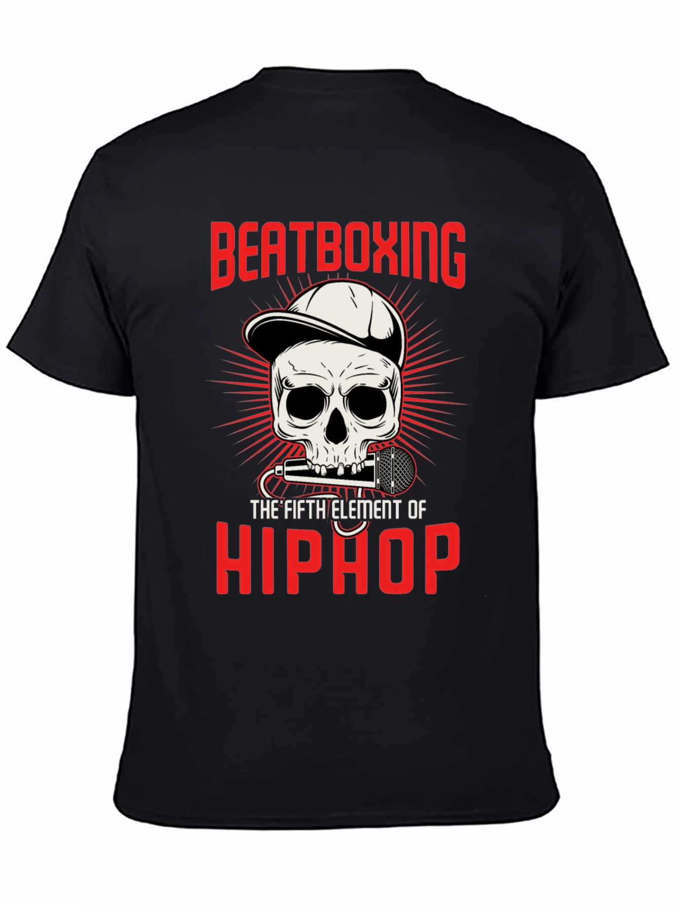 Beatboxing Hip Hop Skull Graphic T-Shirt