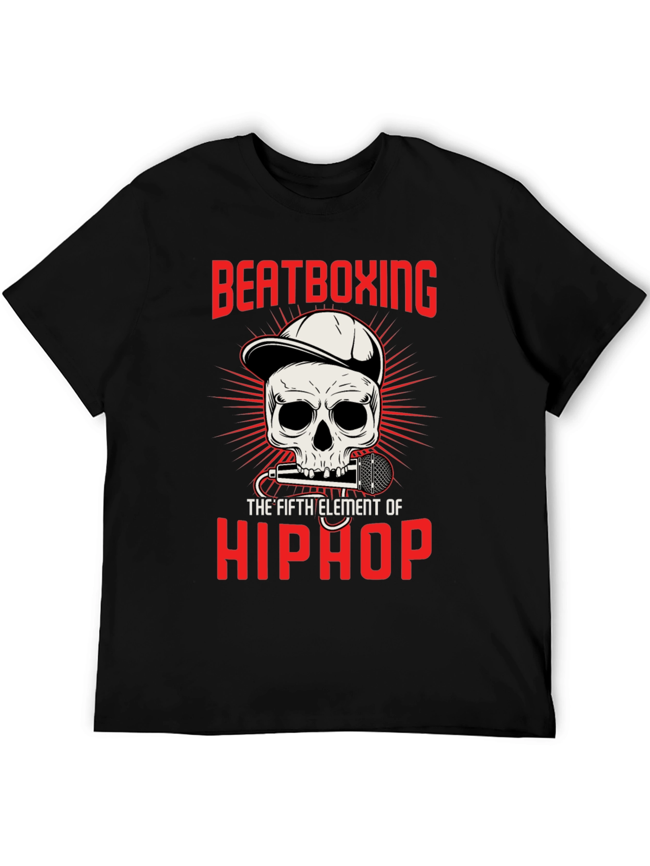 Beatboxing Hip Hop Skull Graphic T-Shirt